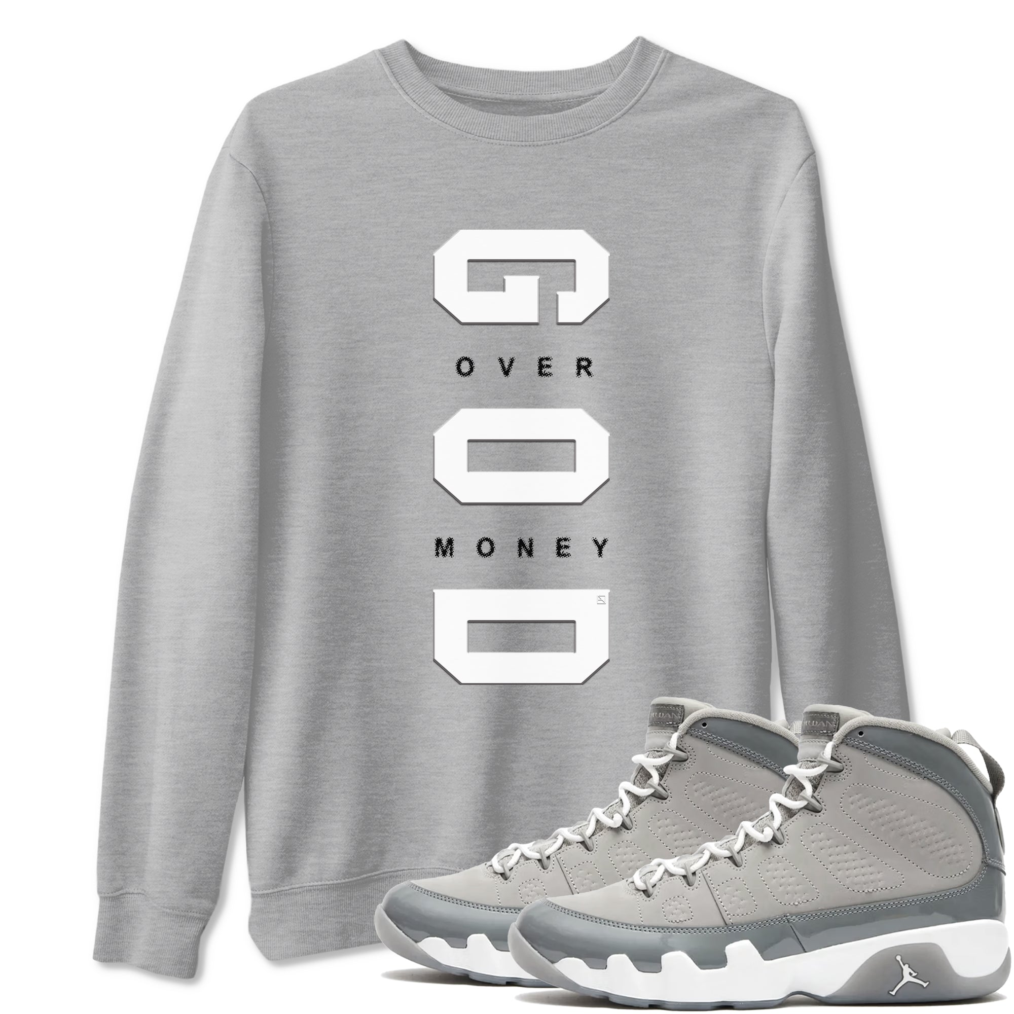 God Over Money Sneaker Tees - Air Jordan 9 Cool Grey