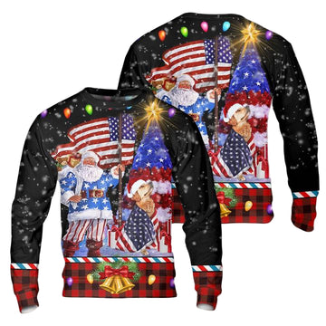 Golden Retriever Flag Merry Christmas Christmas Sweater 3D ? Usalast