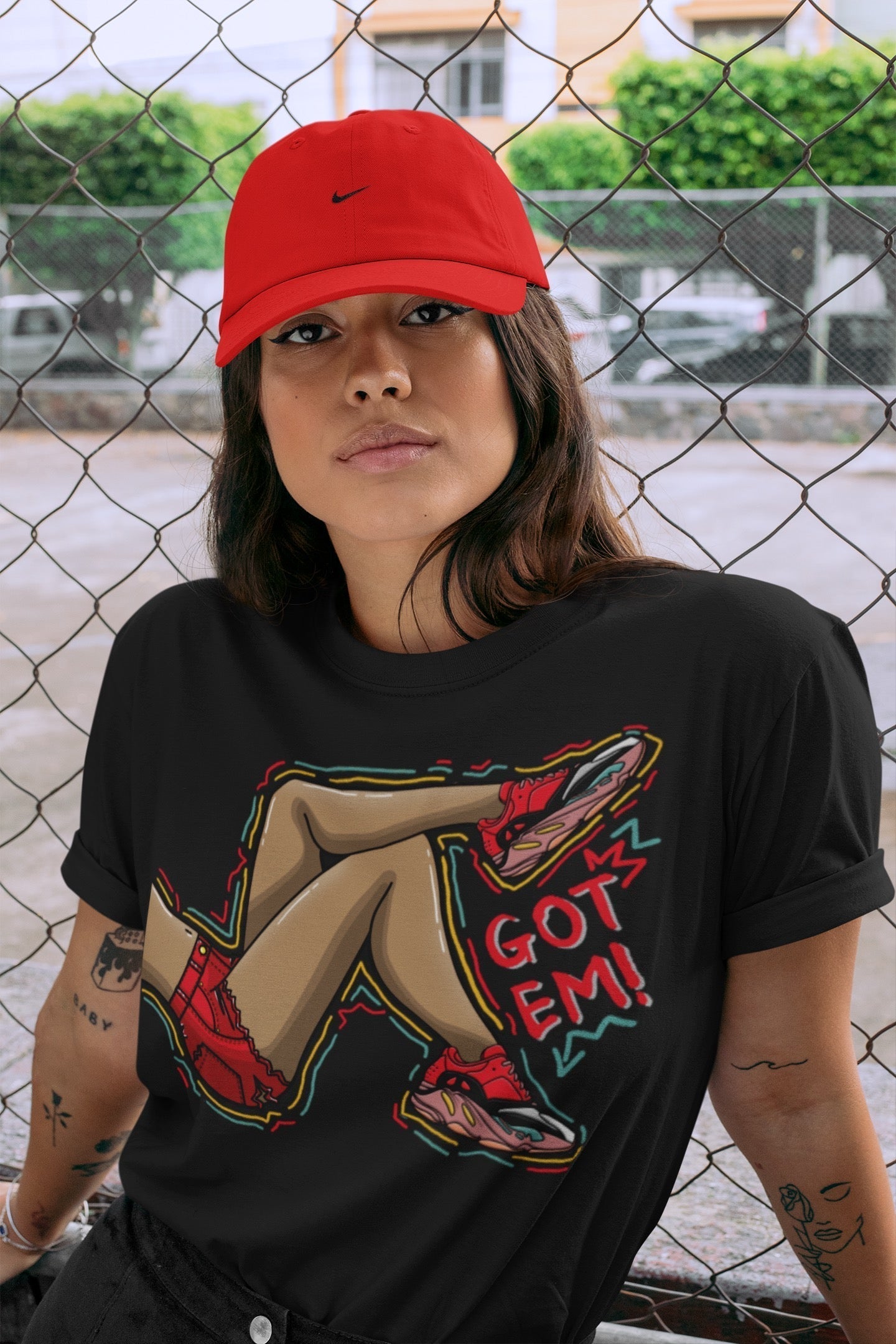Got Em Legs Unisex Tops - Yeezy 700 Hi-Res Red
