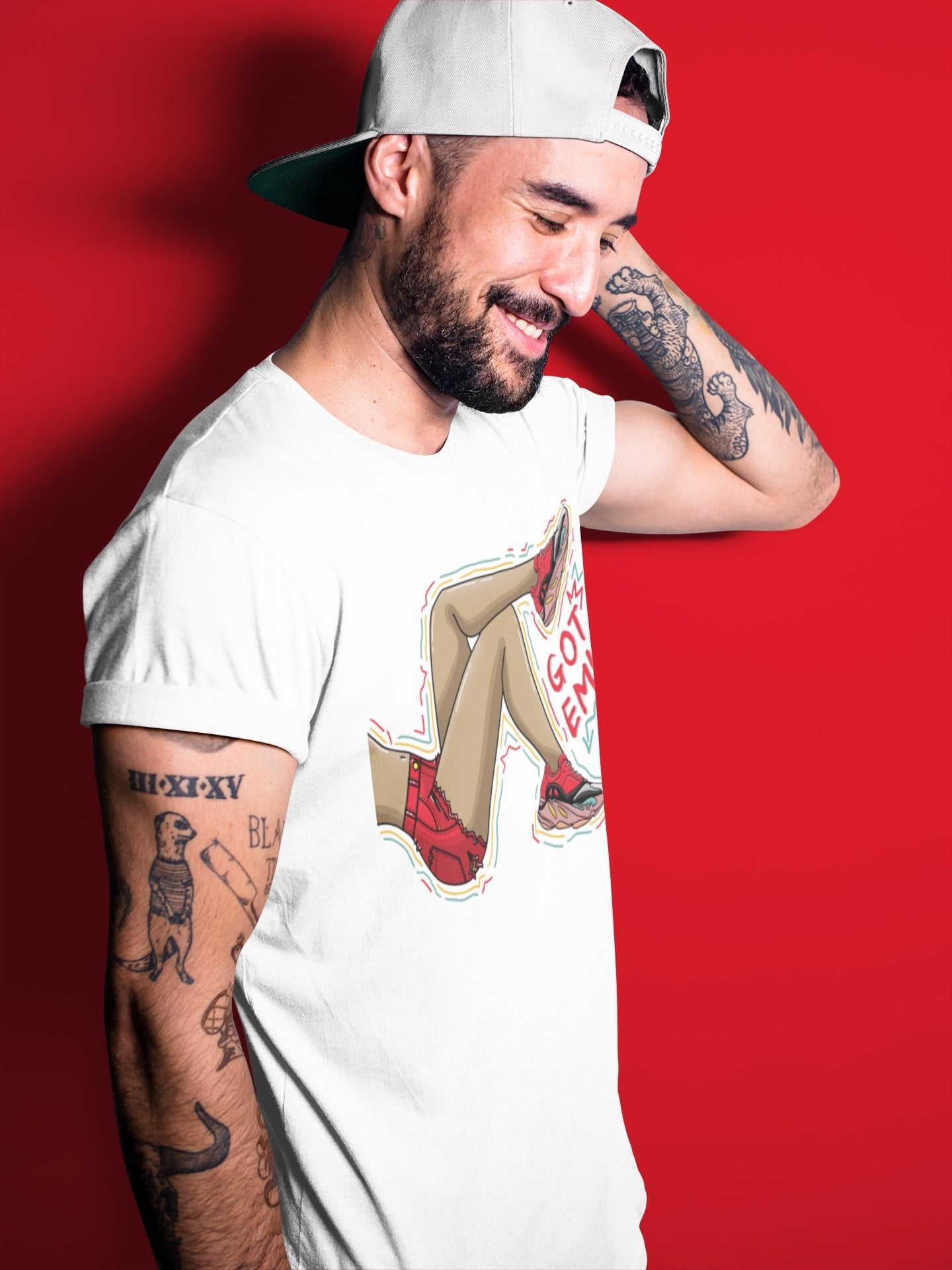 Got Em Legs Unisex Tops - Yeezy 700 Hi-Res Red