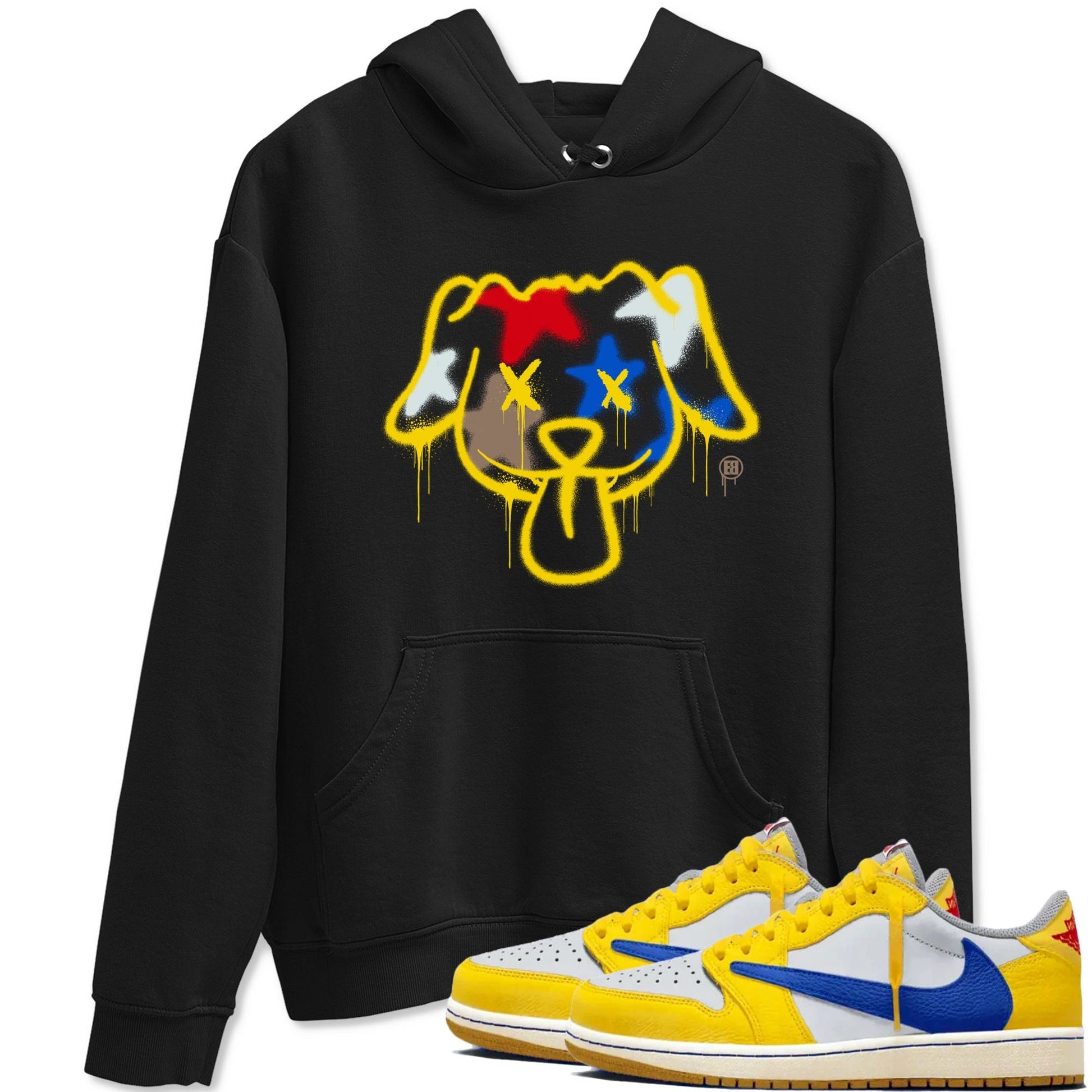 Graffiti Dog Sneaker Tees - Air Jordan 1 Travis Scott Canary