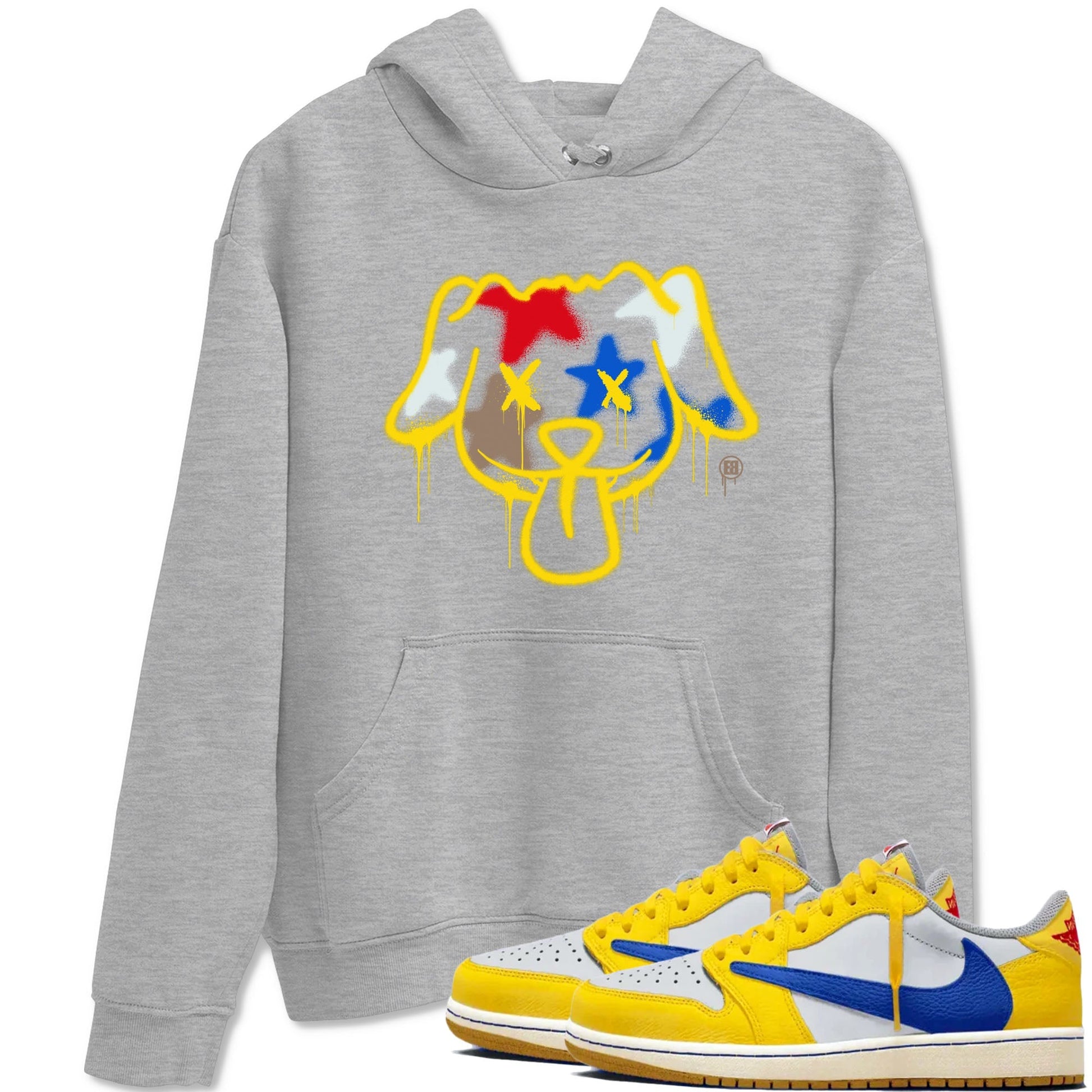 Graffiti Dog Sneaker Tees - Air Jordan 1 Travis Scott Canary