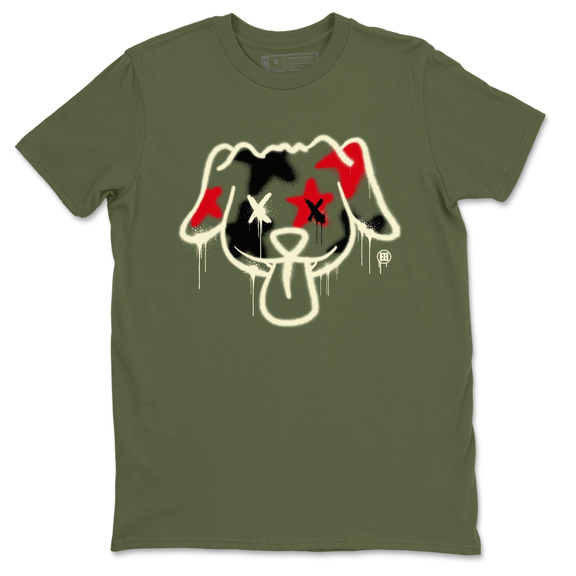 Graffiti Dog Sneaker Tees - Air Jordan 1 Travis Scott Medium Olive