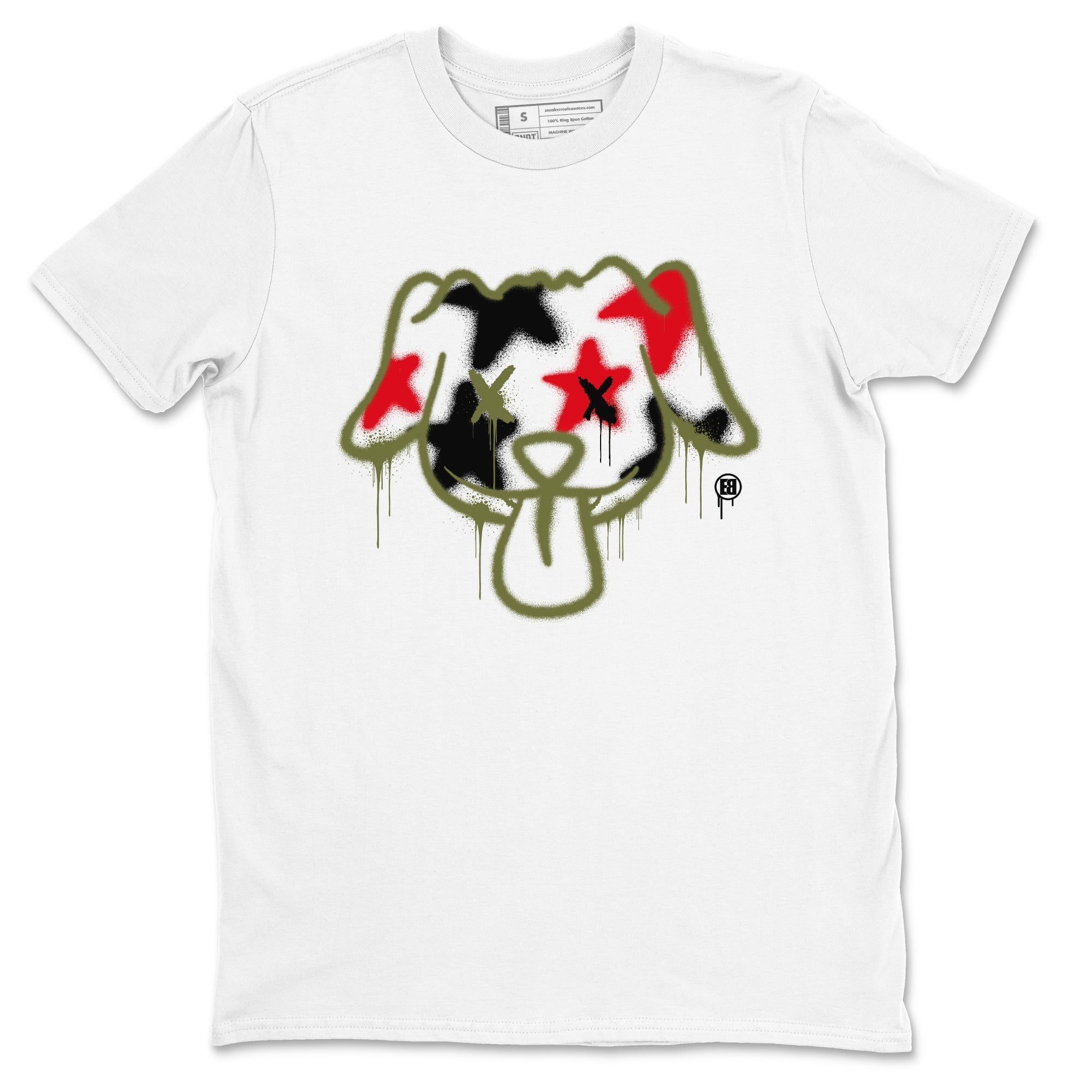 Graffiti Dog Sneaker Tees - Air Jordan 1 Travis Scott Medium Olive