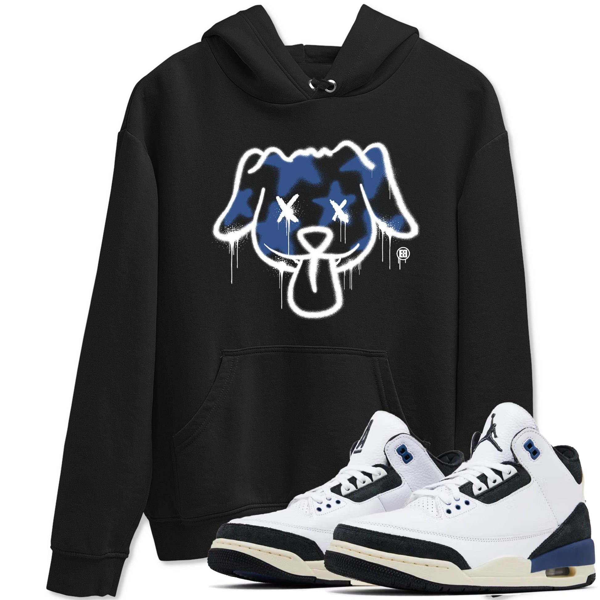 Graffiti Dog Sneaker Tees - Air Jordan 3 A Ma Maniere x Diffused Blue