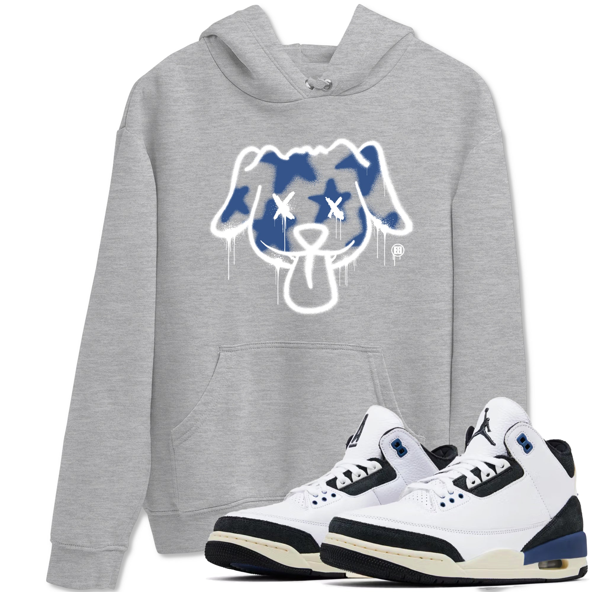 Graffiti Dog Sneaker Tees - Air Jordan 3 A Ma Maniere x Diffused Blue