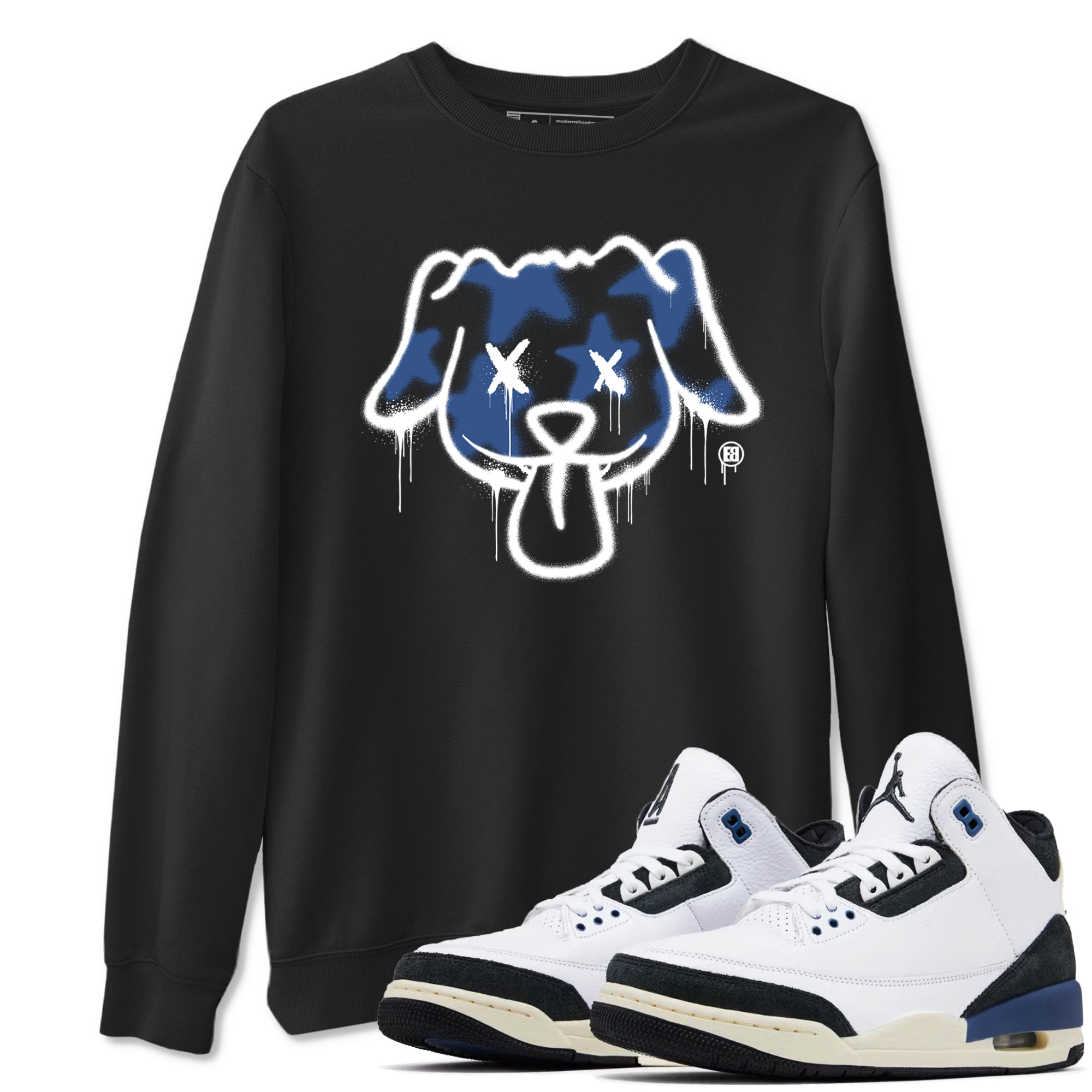 Graffiti Dog Sneaker Tees - Air Jordan 3 A Ma Maniere x Diffused Blue