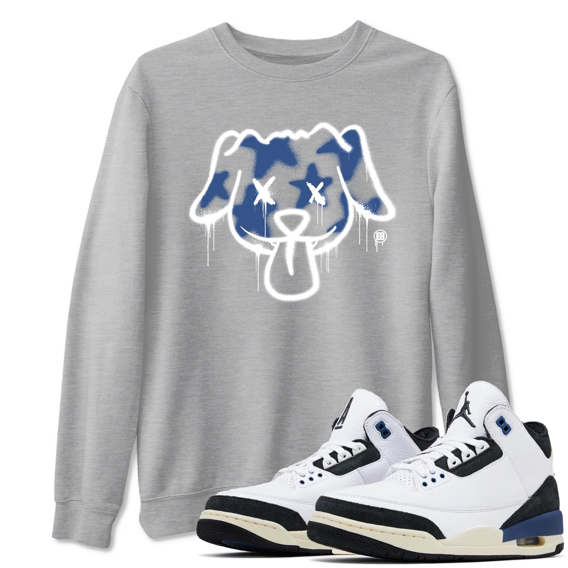 Graffiti Dog Sneaker Tees - Air Jordan 3 A Ma Maniere x Diffused Blue