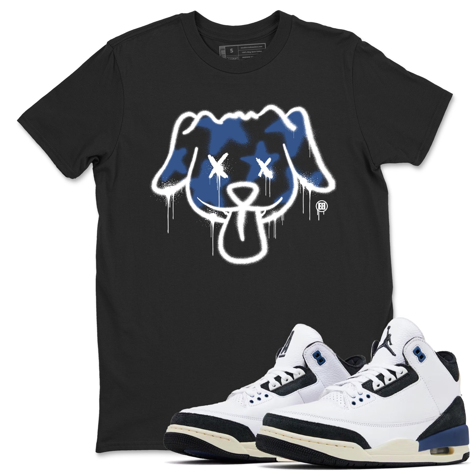 Graffiti Dog Sneaker Tees - Air Jordan 3 A Ma Maniere x Diffused Blue