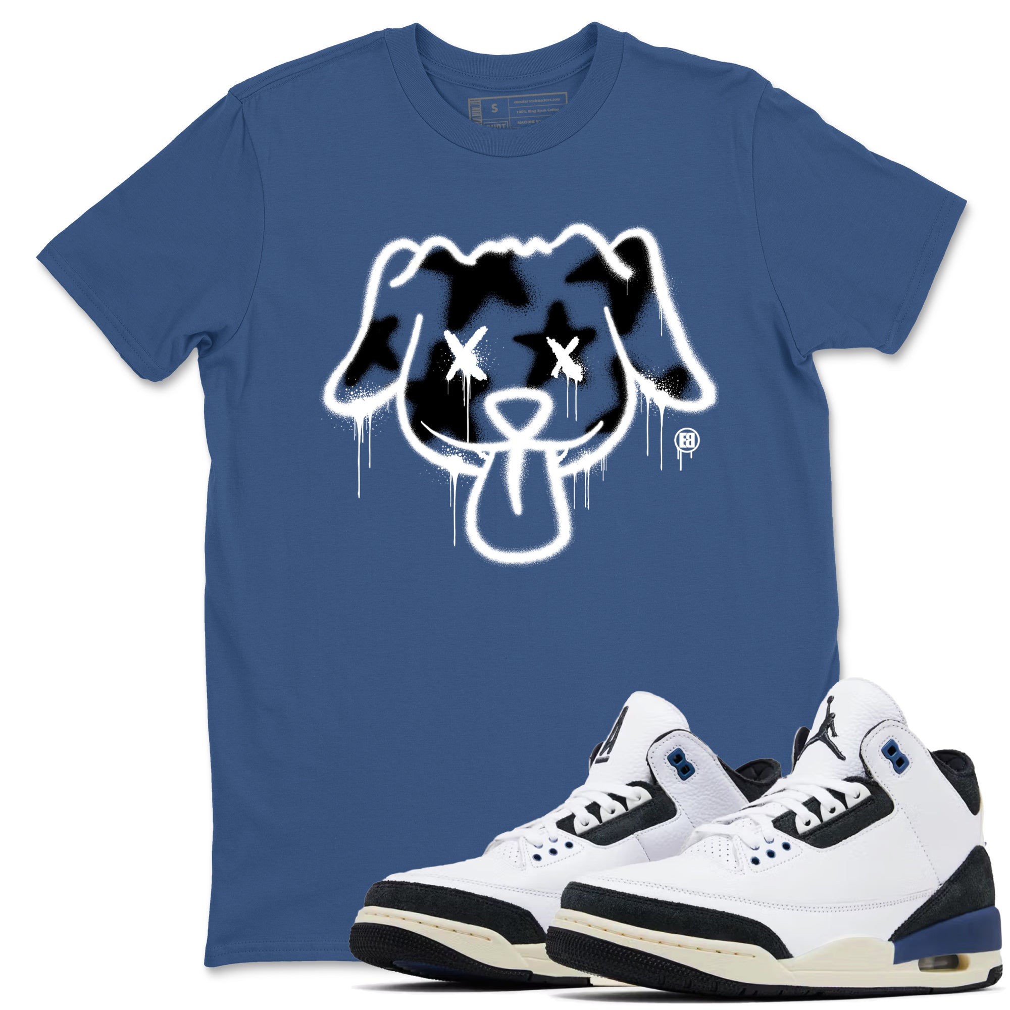 Graffiti Dog Sneaker Tees - Air Jordan 3 A Ma Maniere x Diffused Blue