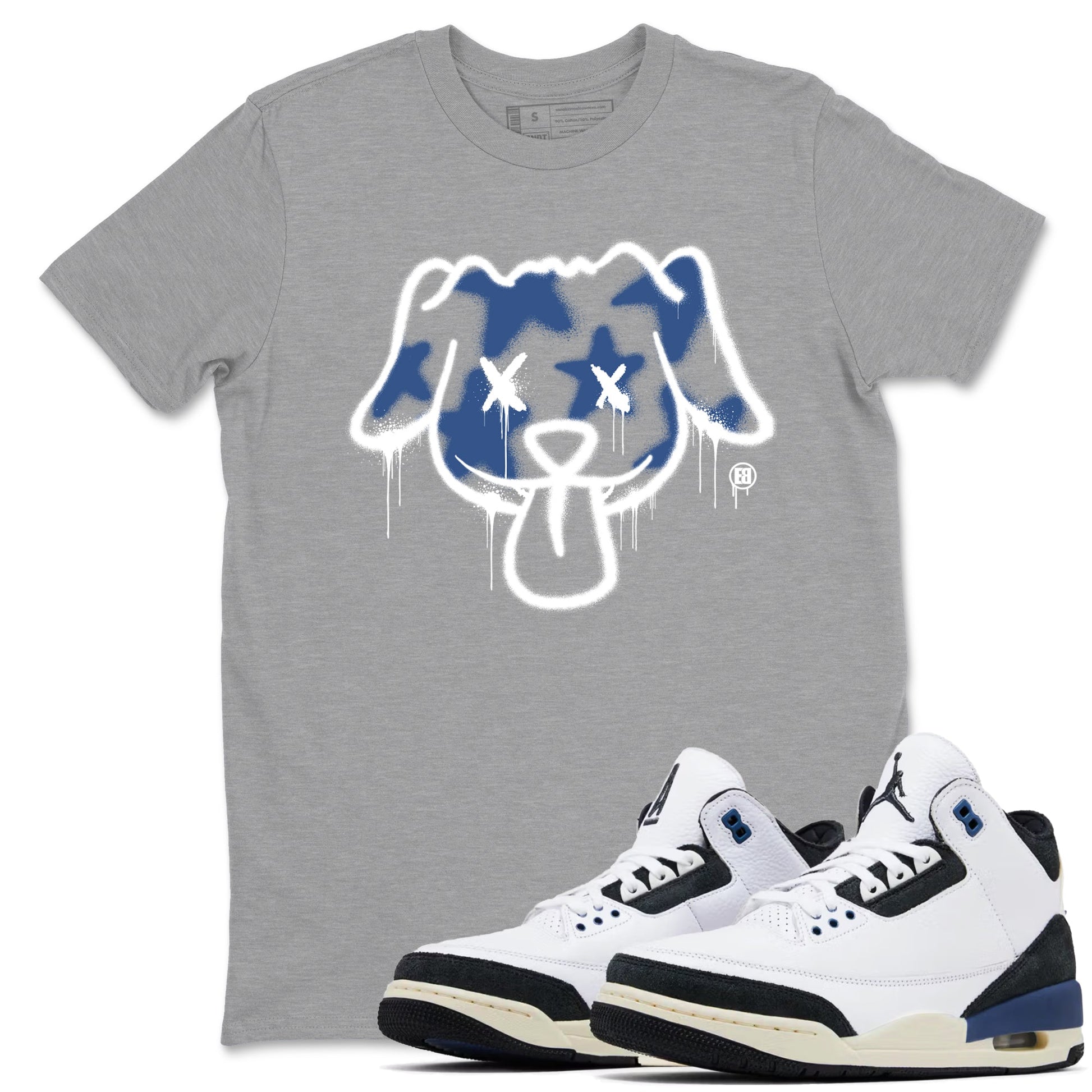 Graffiti Dog Sneaker Tees - Air Jordan 3 A Ma Maniere x Diffused Blue
