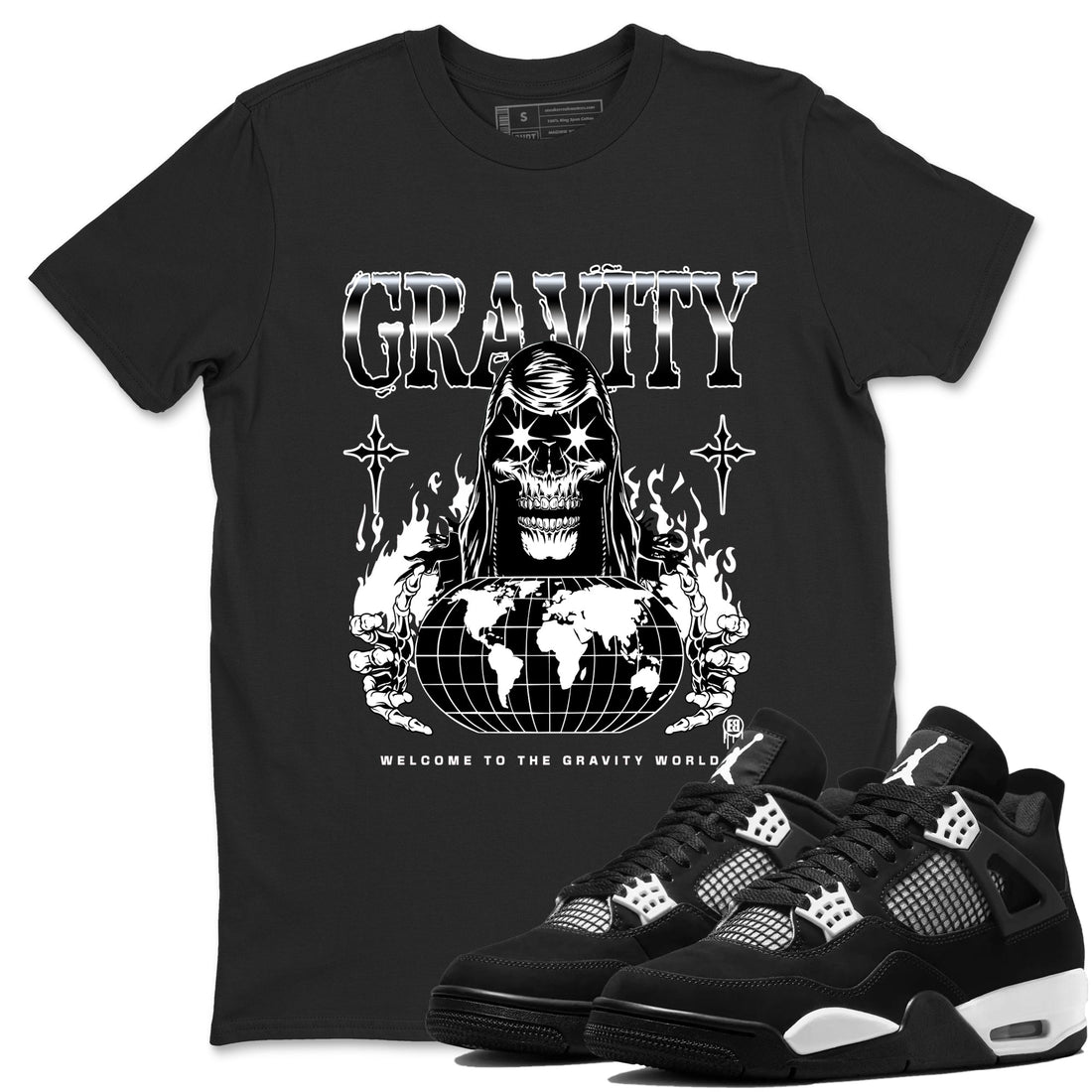 Gravity Sneaker Tees - Air Jordan 4 White Thunder