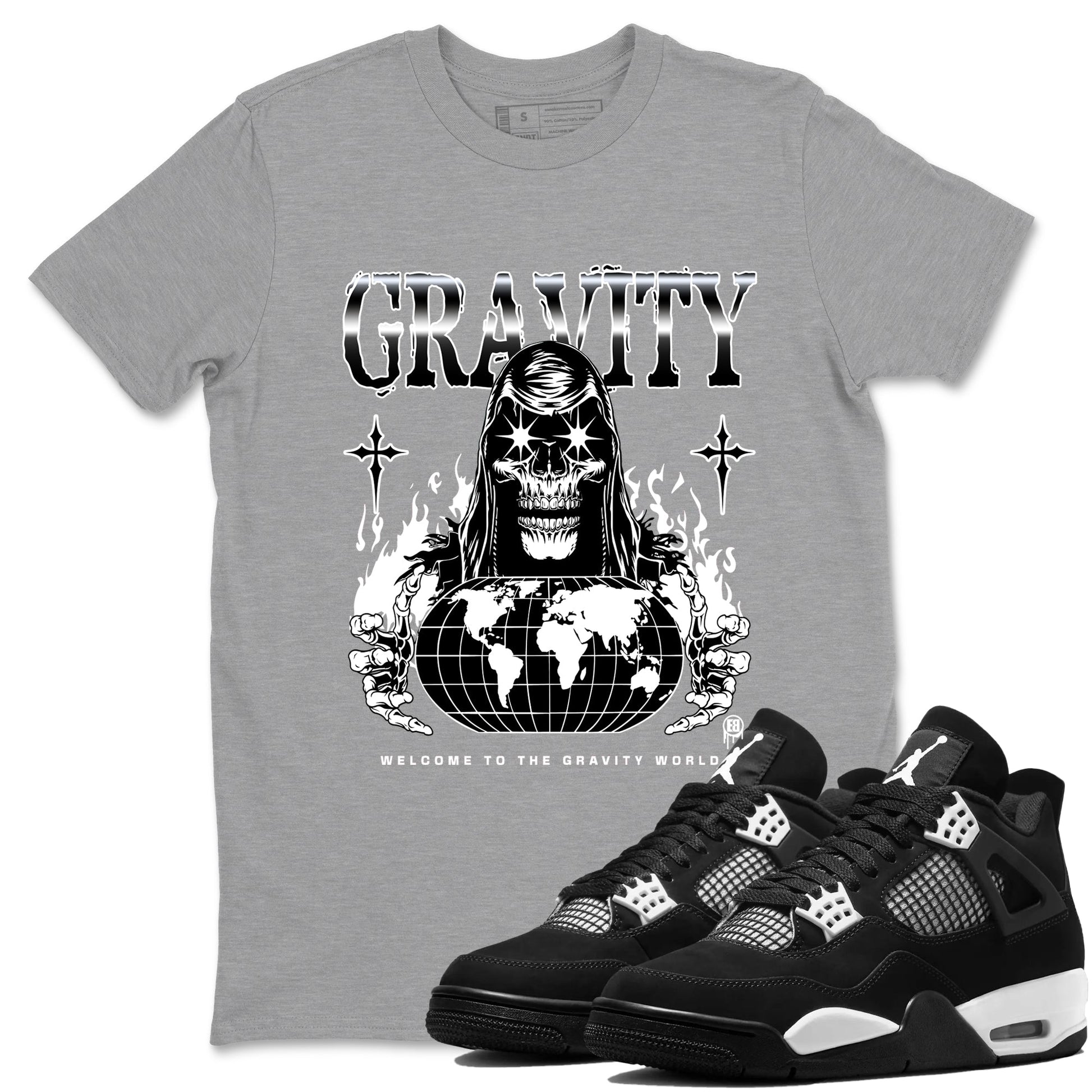 Gravity Sneaker Tees - Air Jordan 4 White Thunder