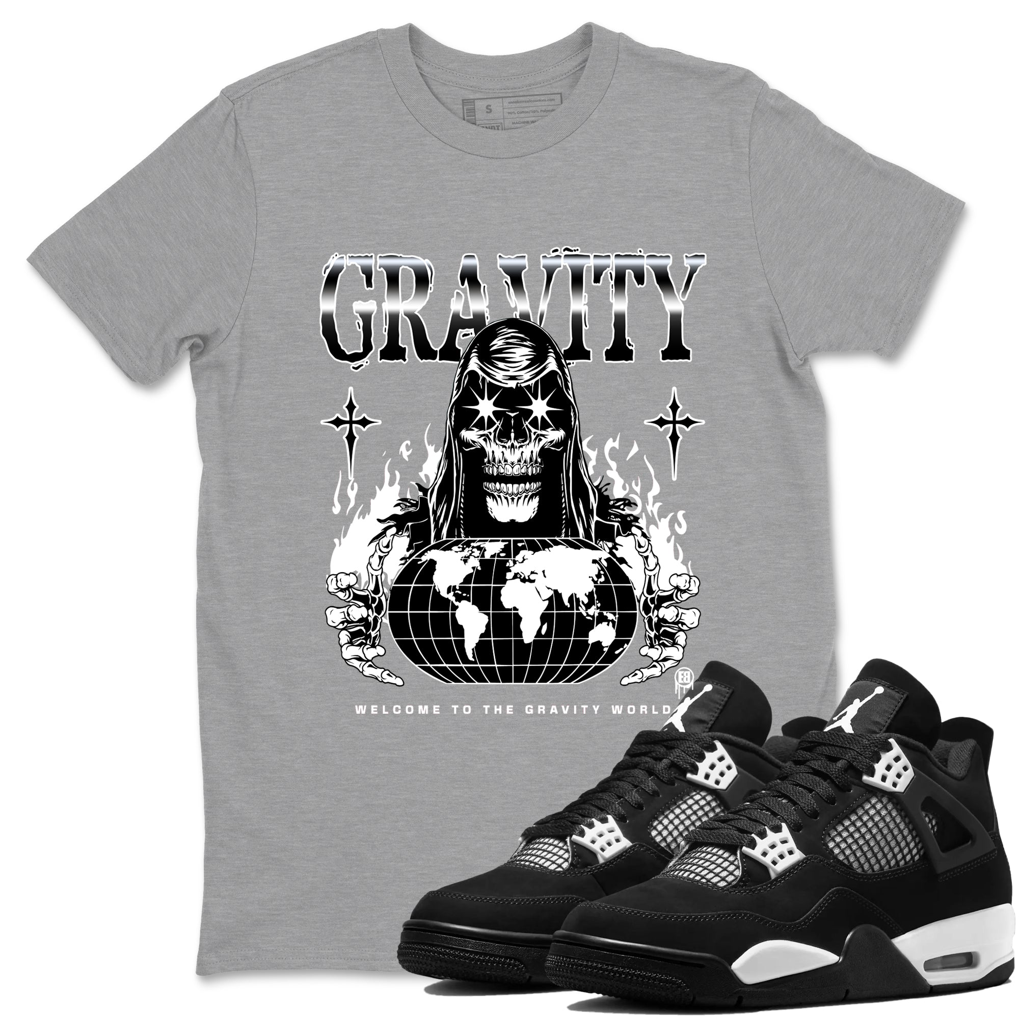Gravity Sneaker Tees - Air Jordan 4 White Thunder