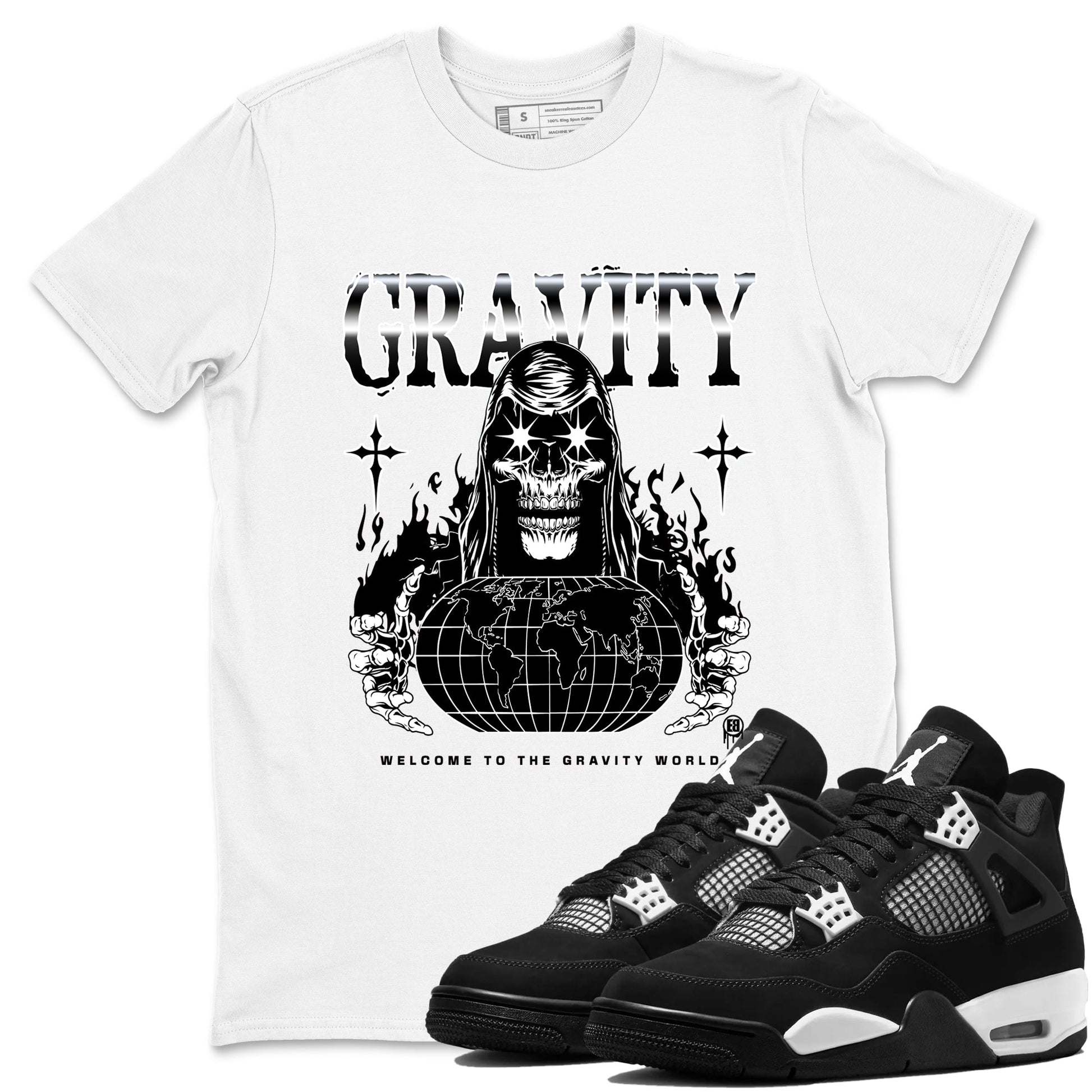 Gravity Sneaker Tees - Air Jordan 4 White Thunder