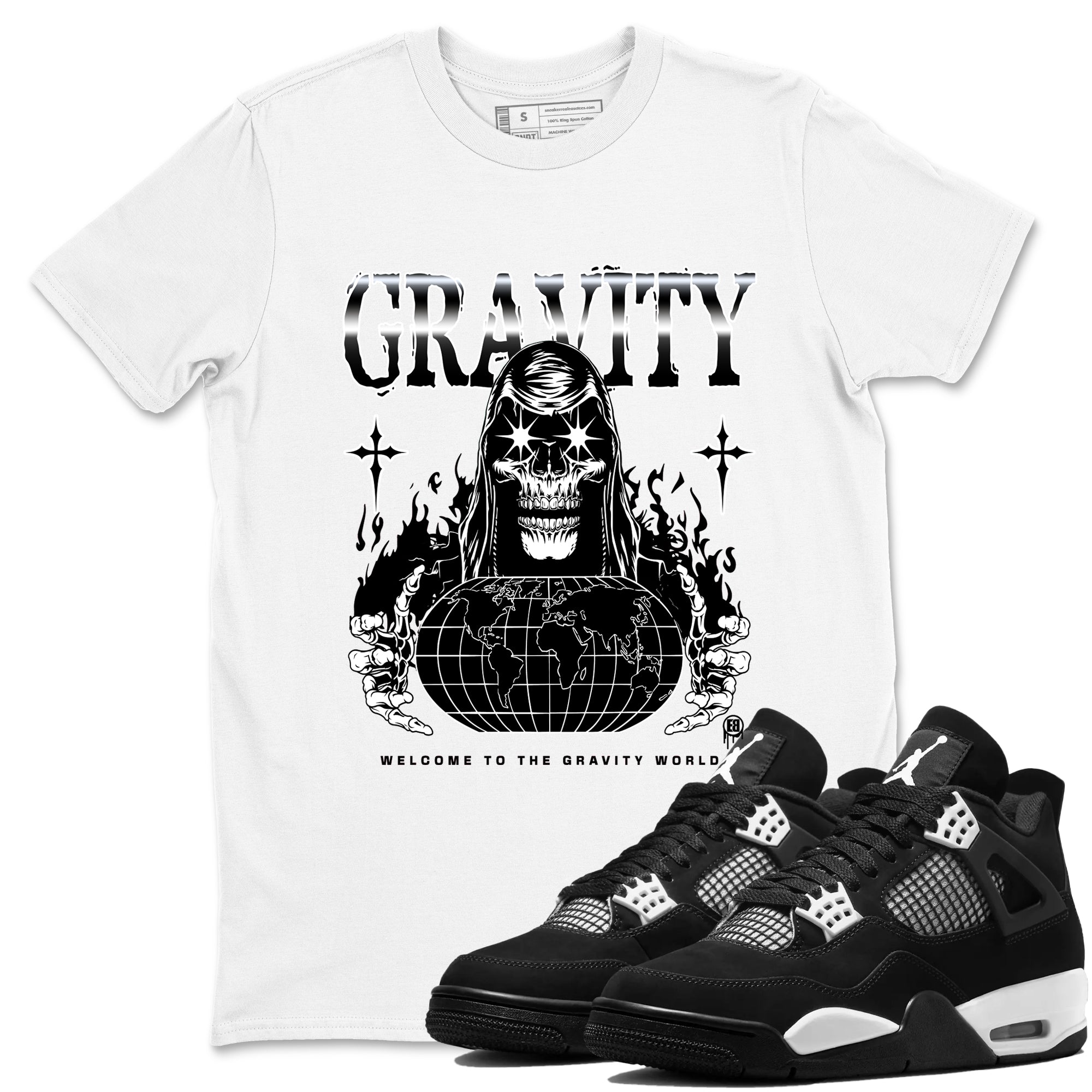 Gravity Sneaker Tees - Air Jordan 4 White Thunder