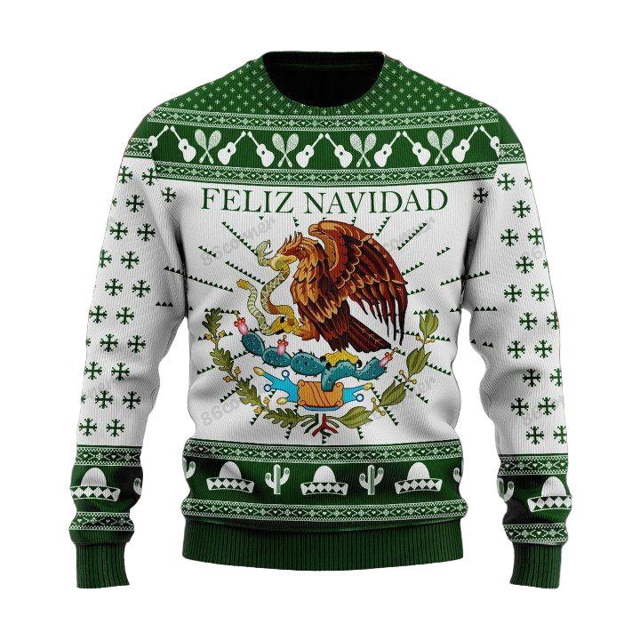 Green Feliz Navidad Mexican Ugly Sweater ? Usalast