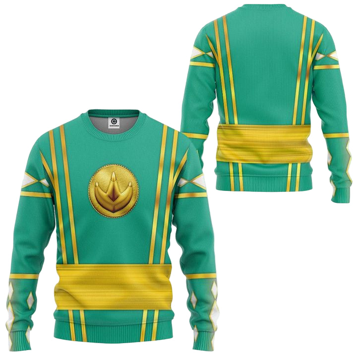 Green Mighty Morphin Power Rangers Ugly Christmas Sweater ? Usalast