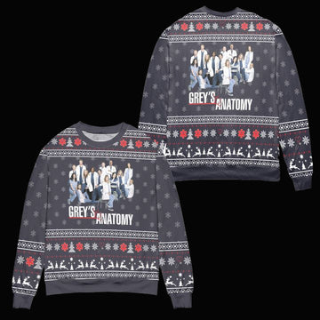 Greys Anatomy Characters Snowflake Pattern Ugly Christmas Sweater ? Usalast