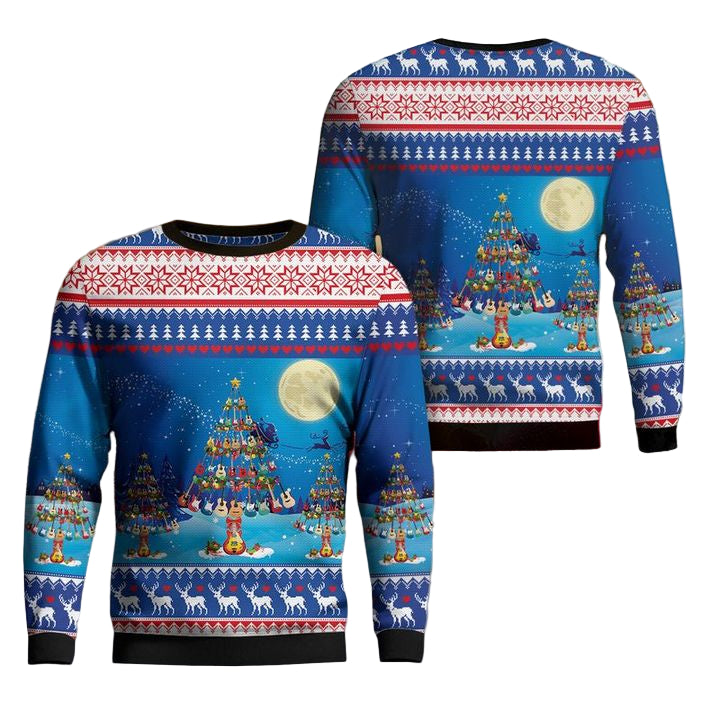 Guitar Christmas Tree Guitarist Xmas Christmas Sweater 3D ? Usalast