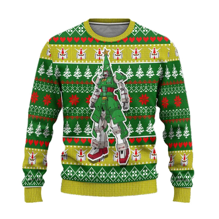 Gundam Anime Ugly Christmas Sweater Custom Pine Tree Xmas Gift ? Usalast