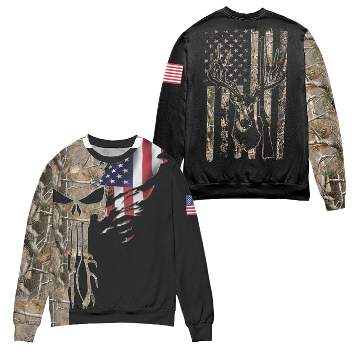 Half Unreal Tree Half America Flag Ugly Christmas Sweater ? Usalast