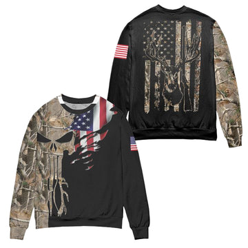 Half Unreal Tree Half America Flag Ugly Christmas Sweater ? Usalast