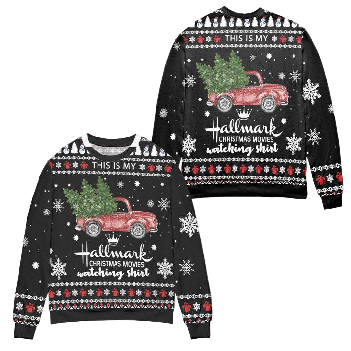 Hallmark Christmas Movies Watching Shirt Ugly Christmas Sweater ? Black ? Usalast