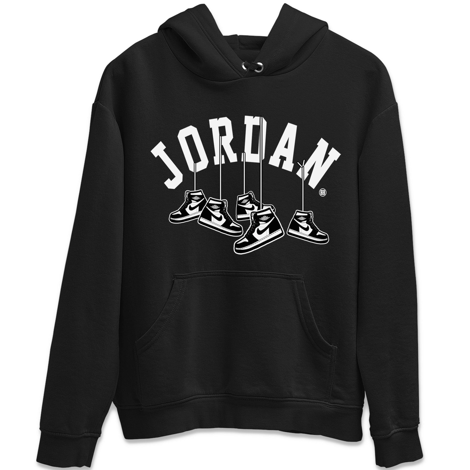 Hanging Sneakers Unisex Tops - Air Jordan 1 Black White