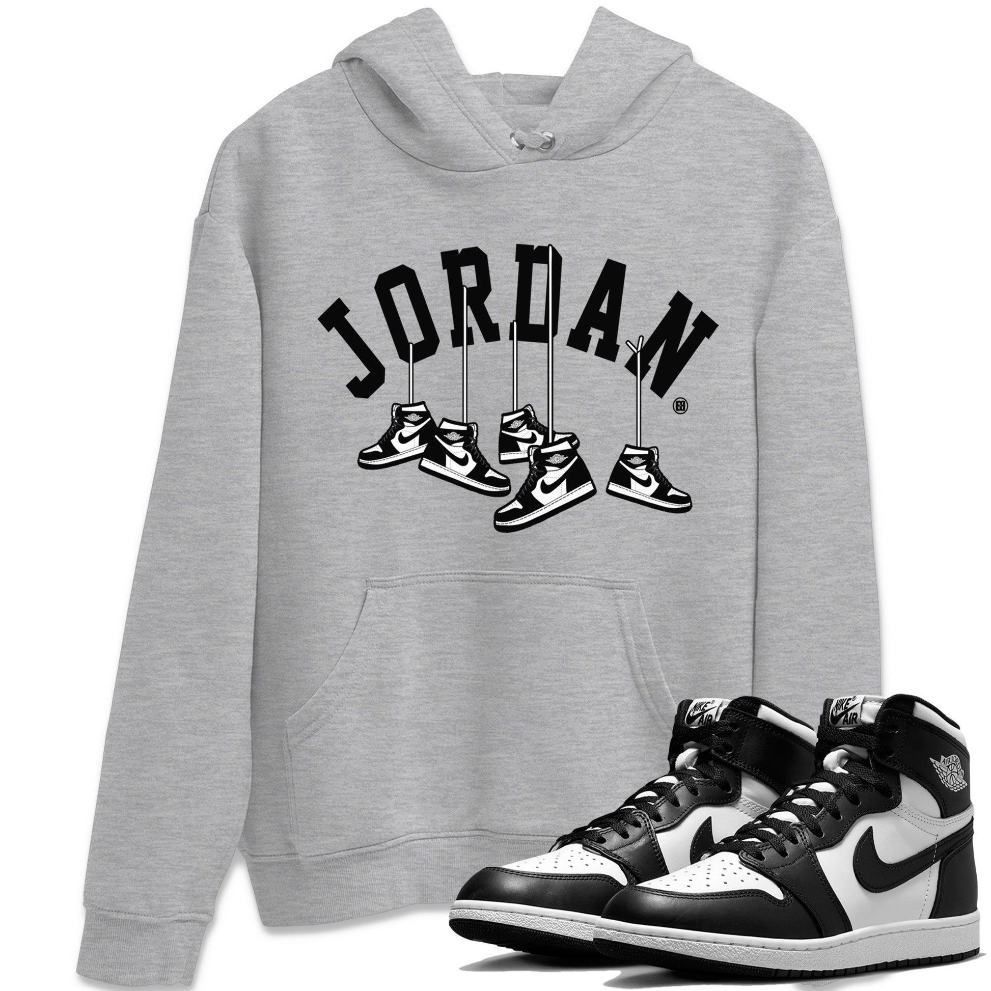 Hanging Sneakers Unisex Tops - Air Jordan 1 Black White