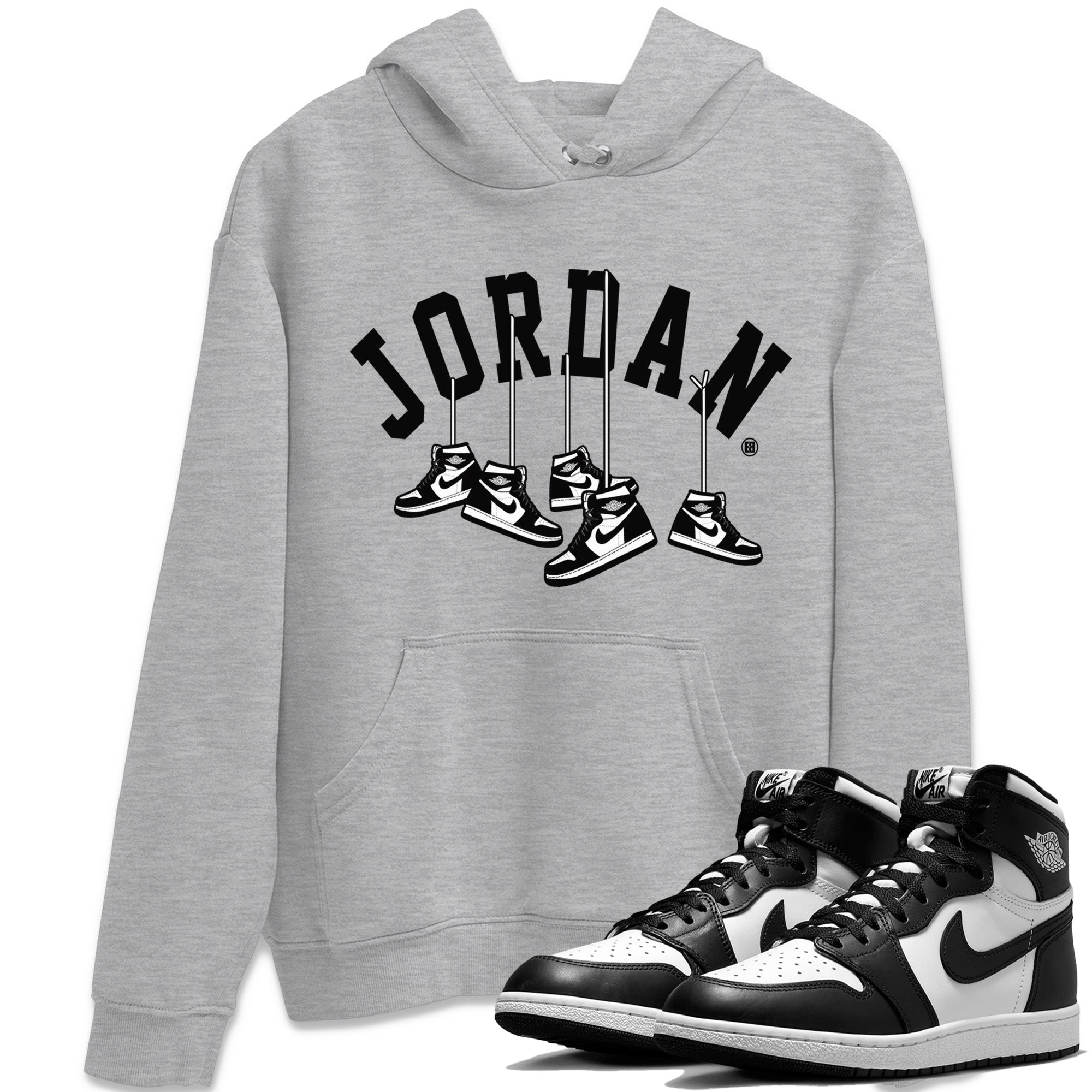 Hanging Sneakers Unisex Tops - Air Jordan 1 Black White