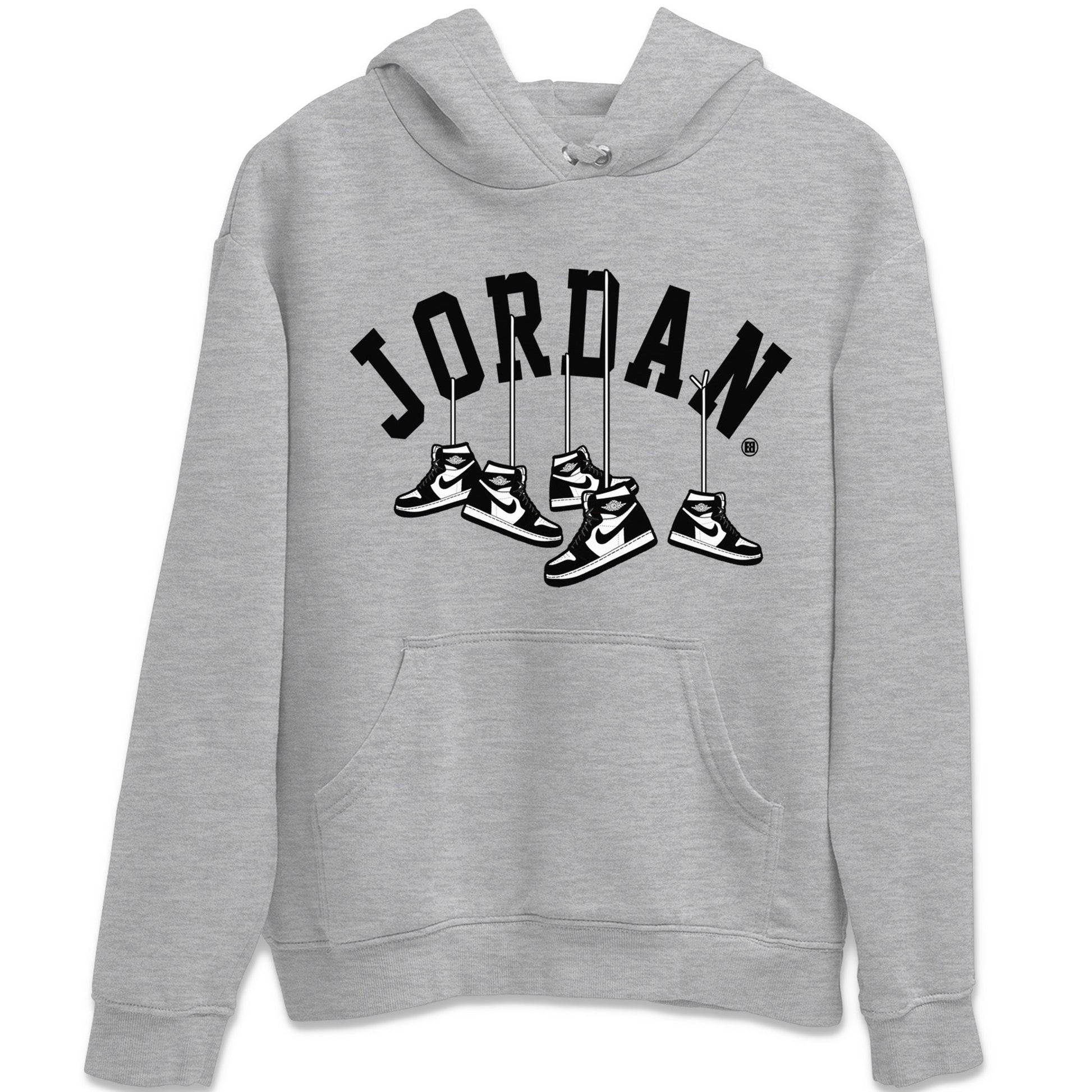 Hanging Sneakers Unisex Tops - Air Jordan 1 Black White