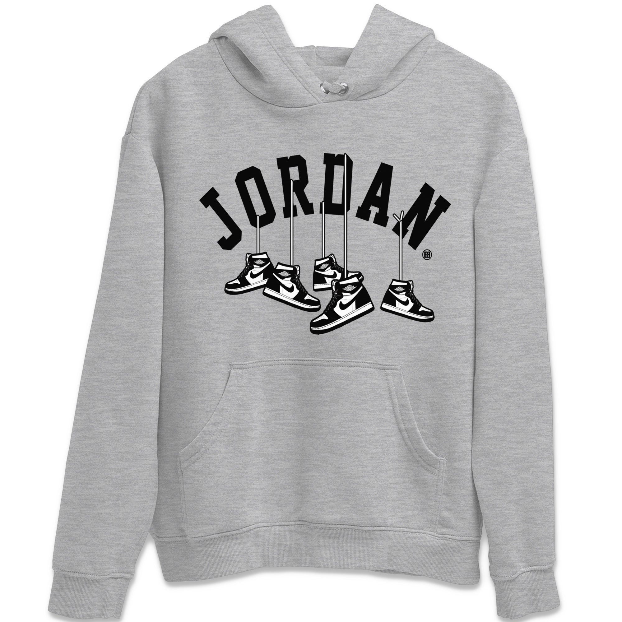 Hanging Sneakers Unisex Tops - Air Jordan 1 Black White