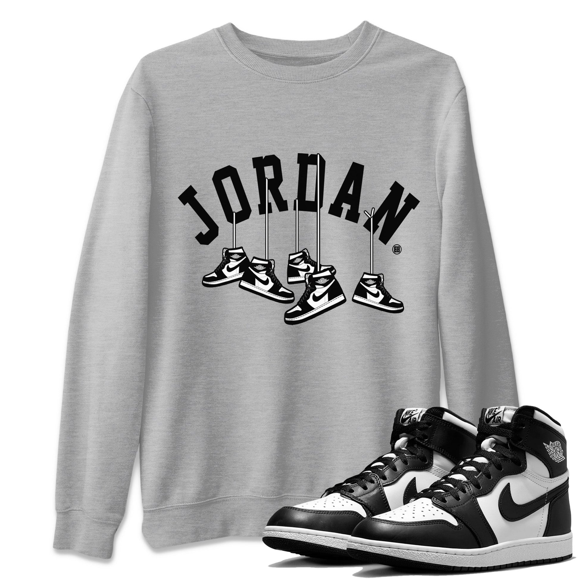 Hanging Sneakers Unisex Tops - Air Jordan 1 Black White