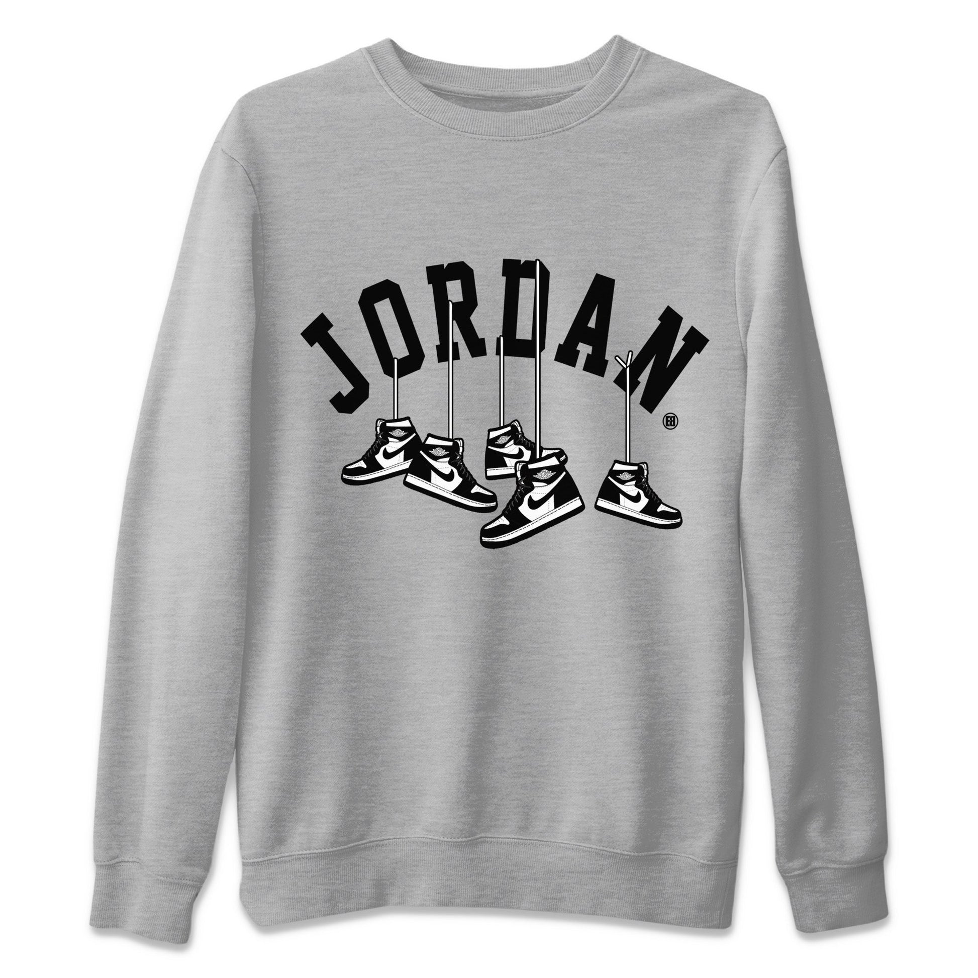 Hanging Sneakers Unisex Tops - Air Jordan 1 Black White