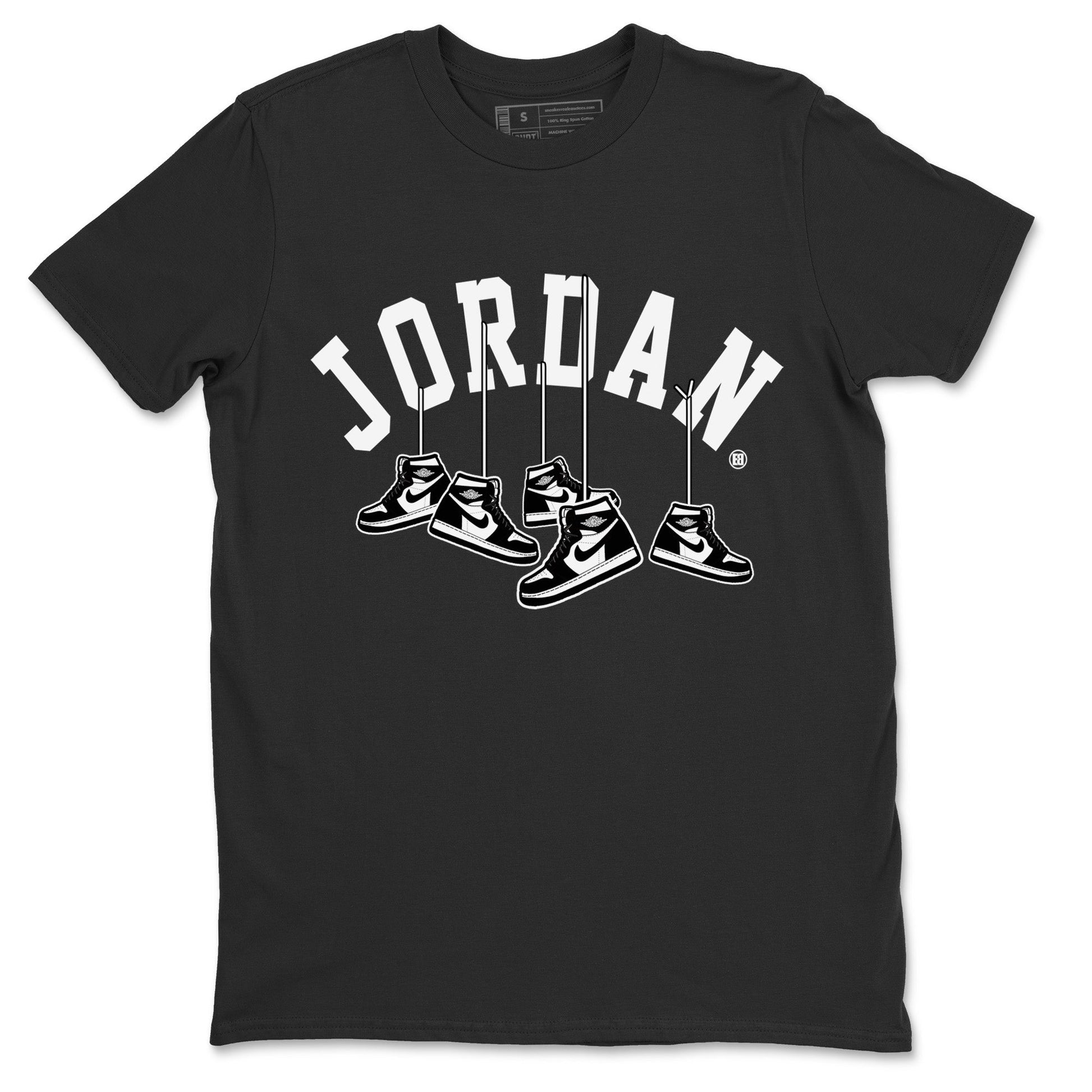 Hanging Sneakers Unisex Tops - Air Jordan 1 Black White