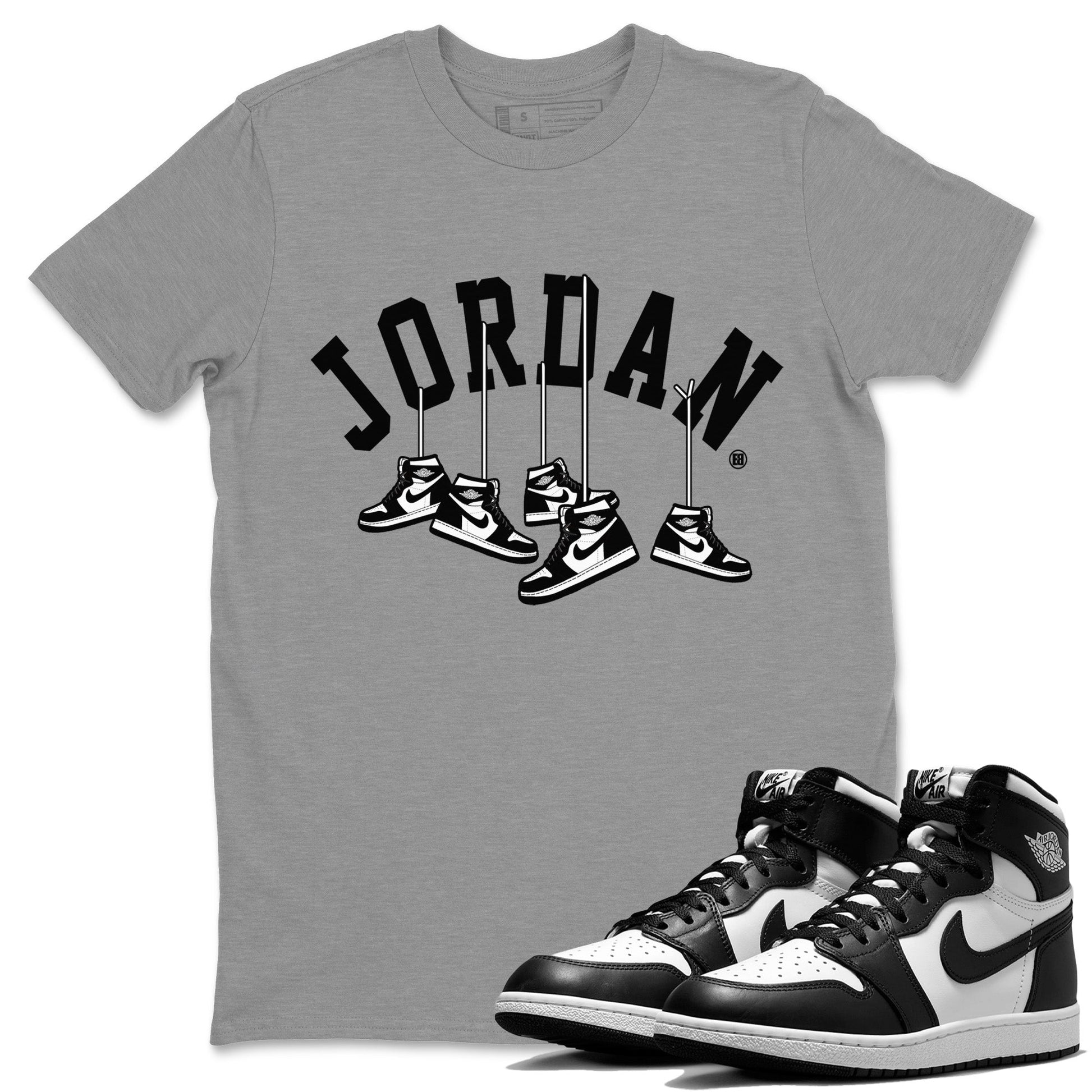 Hanging Sneakers Unisex Tops - Air Jordan 1 Black White