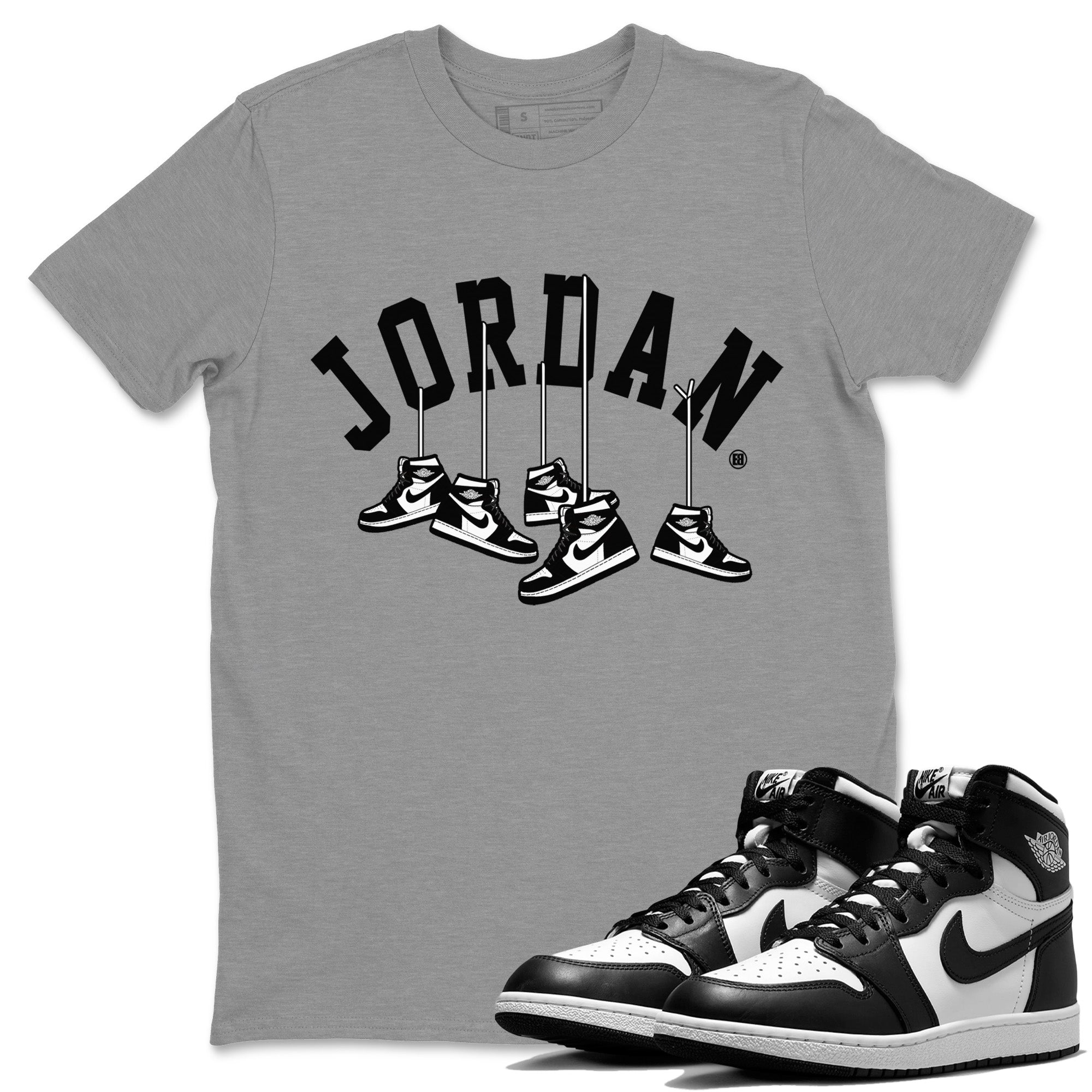 Hanging Sneakers Unisex Tops - Air Jordan 1 Black White