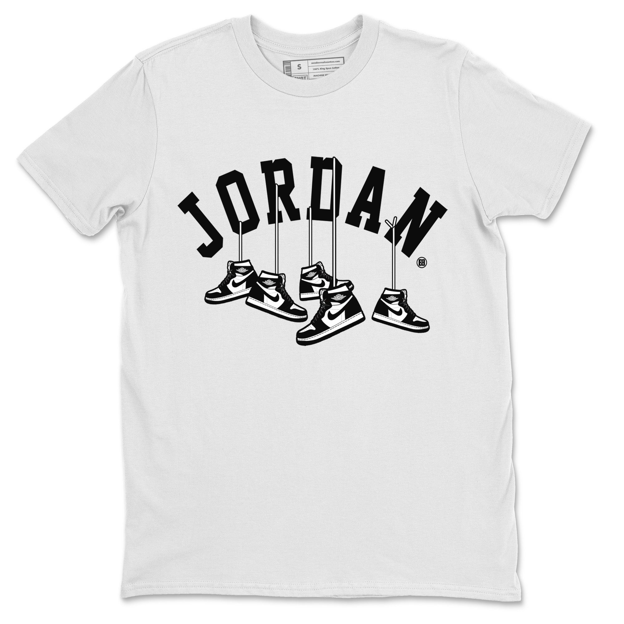 Hanging Sneakers Unisex Tops - Air Jordan 1 Black White