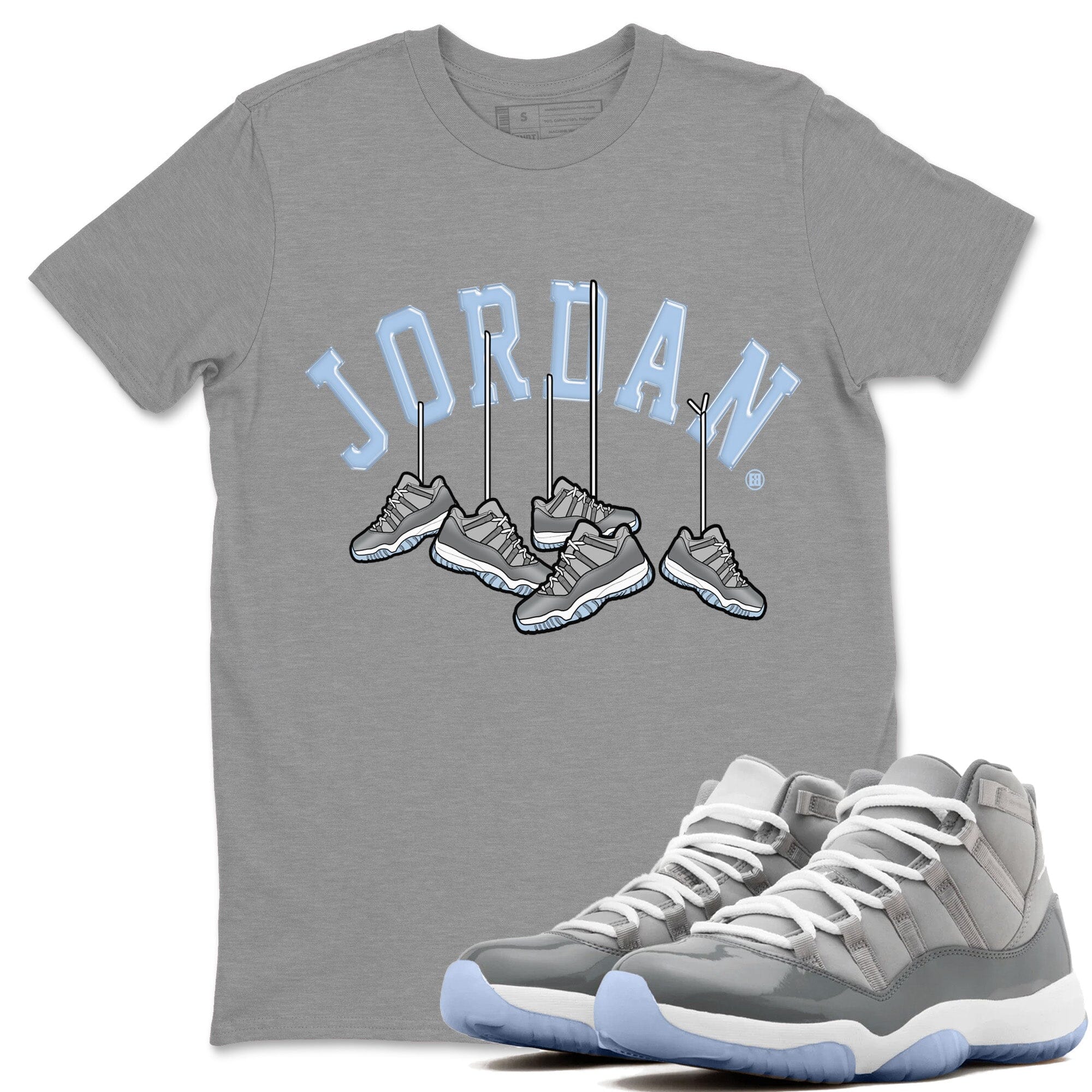 Hanging Sneakers Unisex Tops - Air Jordan 11 Cool Grey