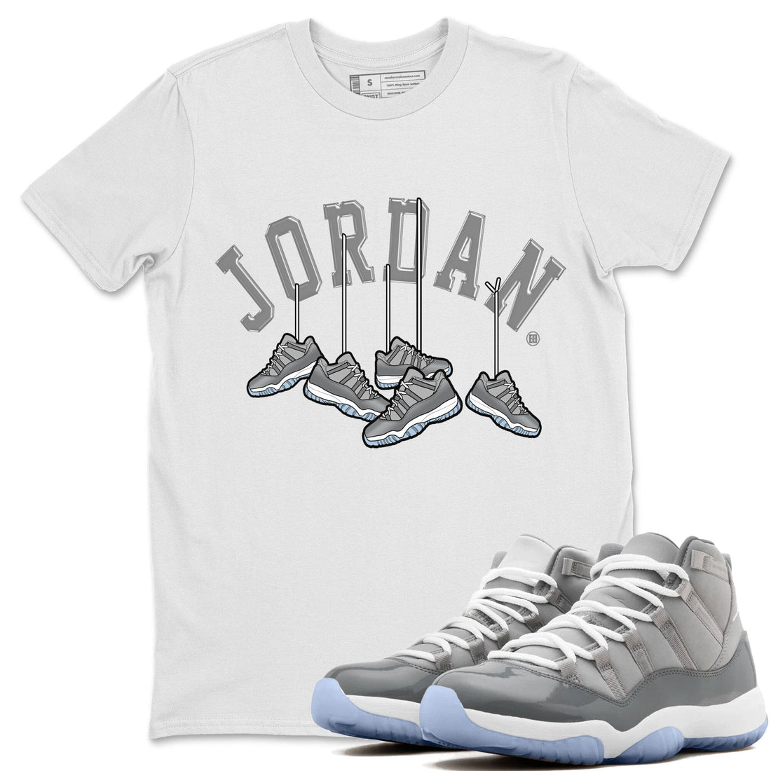 Hanging Sneakers Unisex Tops - Air Jordan 11 Cool Grey