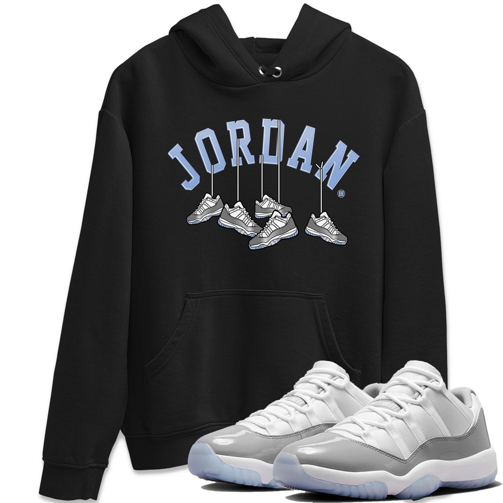Hanging Sneakers Unisex Tops - Air Jordan 11 White Cement