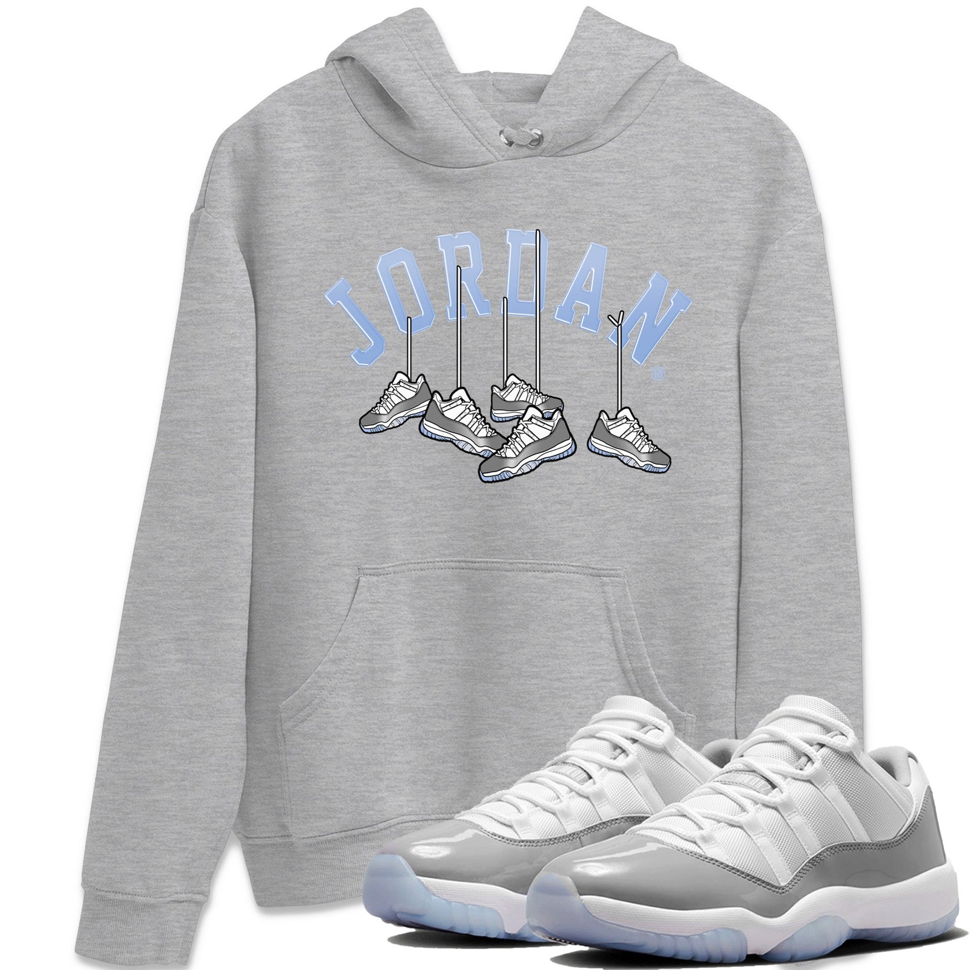 Hanging Sneakers Unisex Tops - Air Jordan 11 White Cement