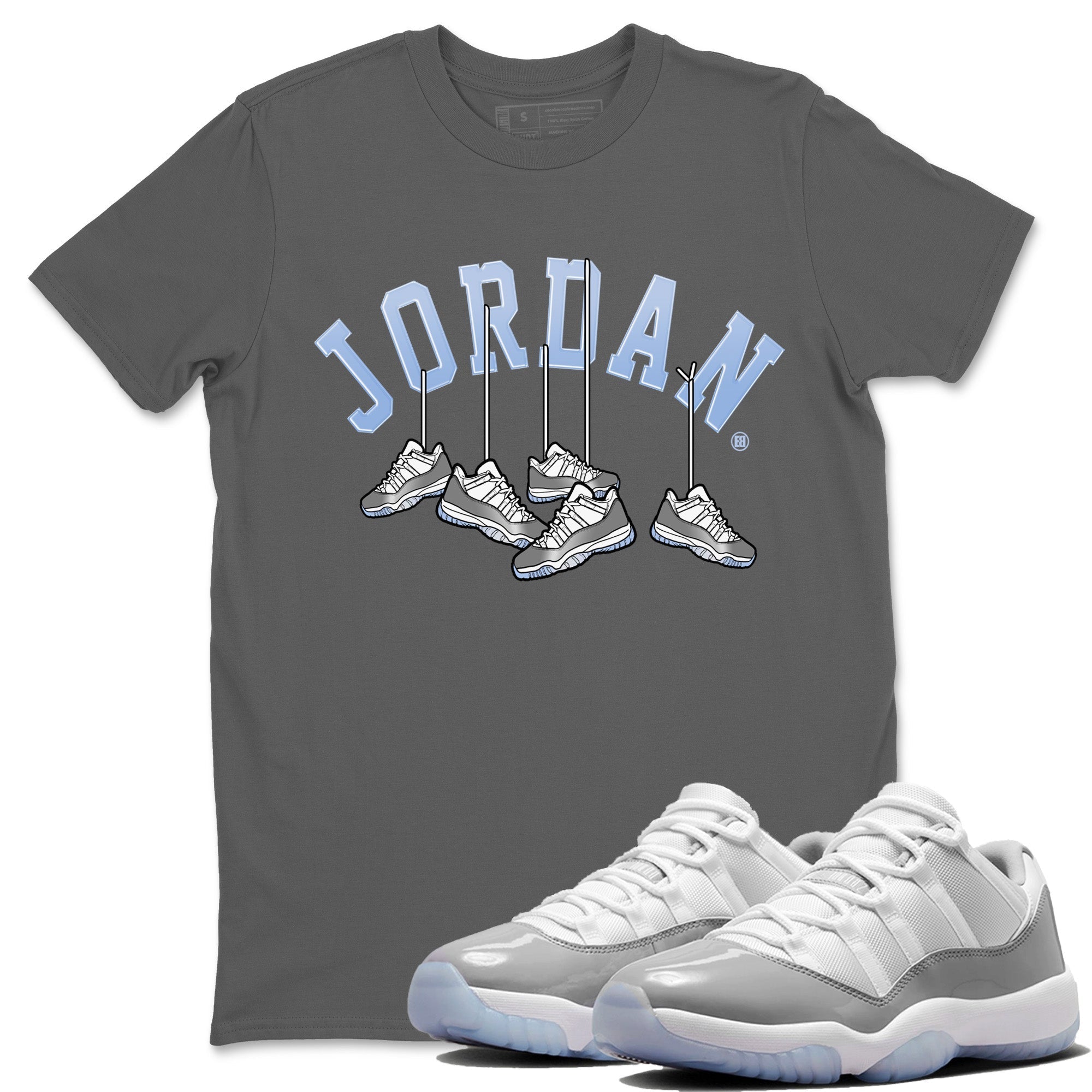 Hanging Sneakers Unisex Tops - Air Jordan 11 White Cement