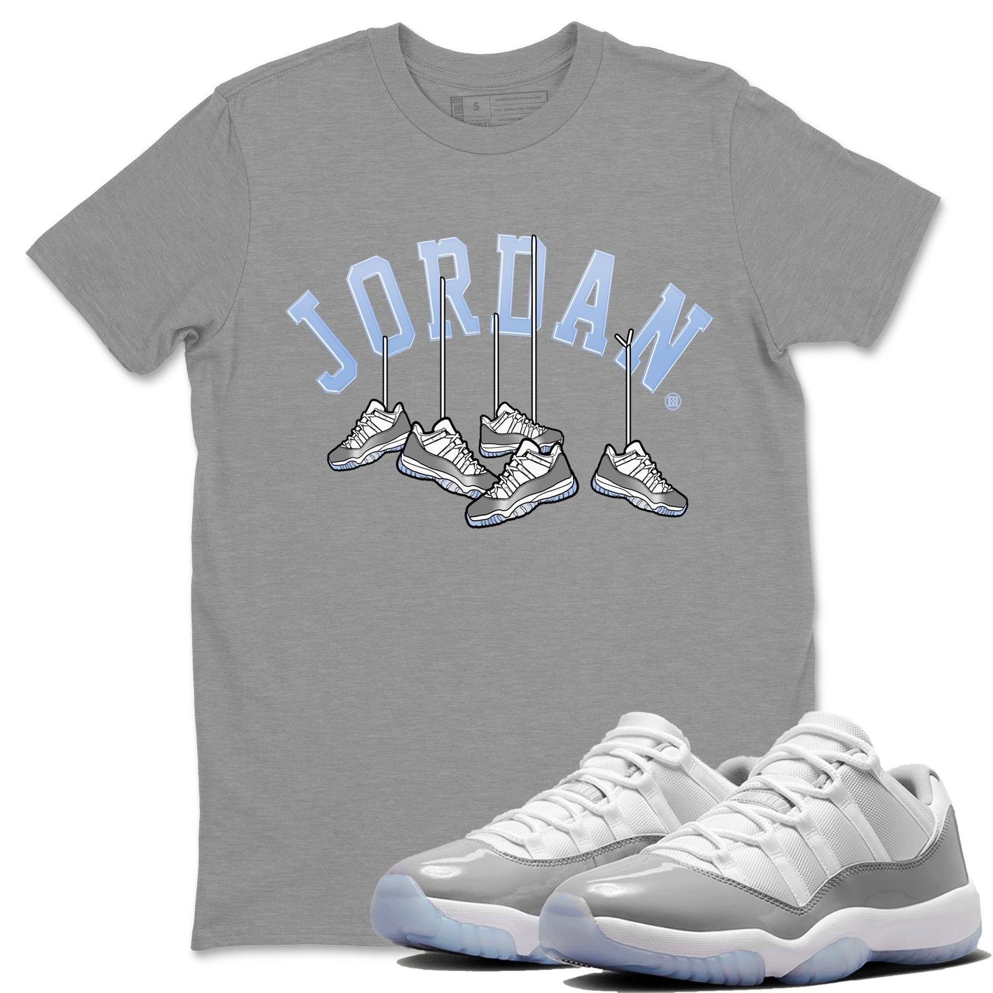 Hanging Sneakers Unisex Tops - Air Jordan 11 White Cement