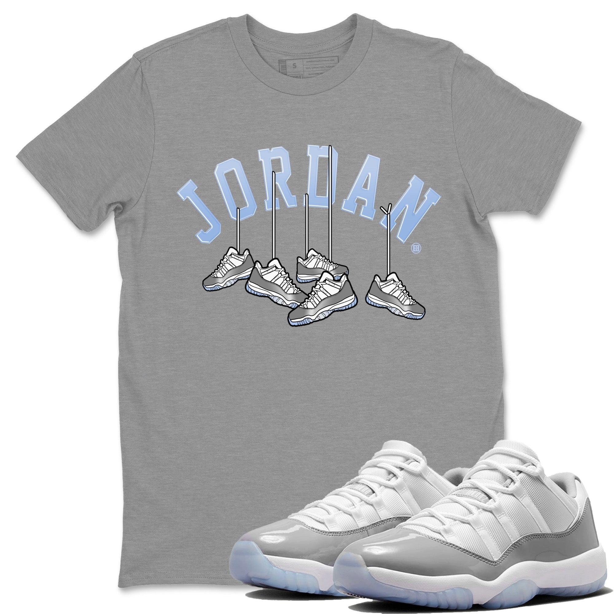 Hanging Sneakers Unisex Tops - Air Jordan 11 White Cement