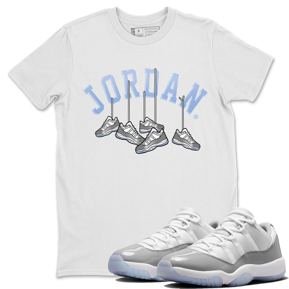 Hanging Sneakers Unisex Tops - Air Jordan 11 White Cement