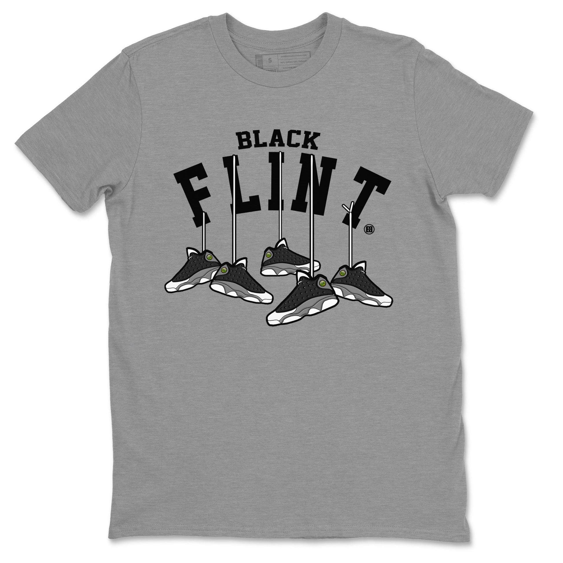 Hanging Sneakers Unisex Tops - Air Jordan 13 Black Flint