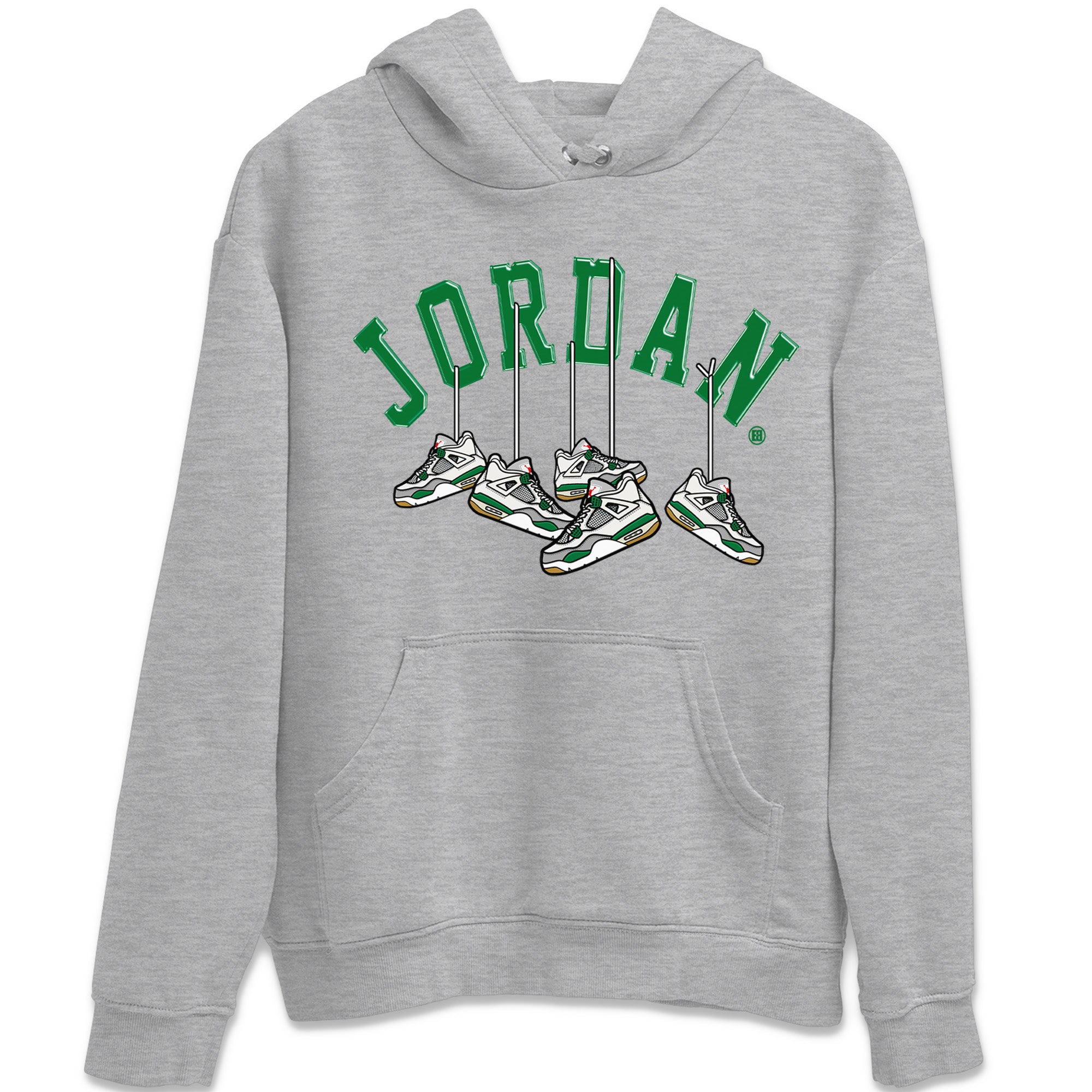 Hanging Sneakers Unisex Tops - Air Jordan 4 Pine Green
