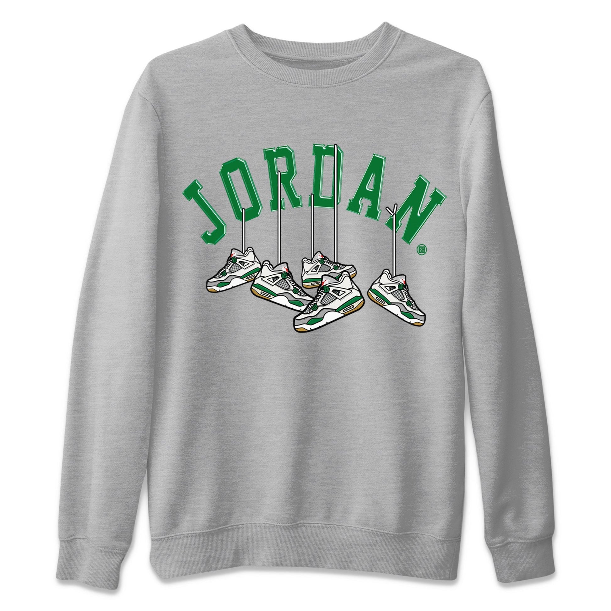 Hanging Sneakers Unisex Tops - Air Jordan 4 Pine Green